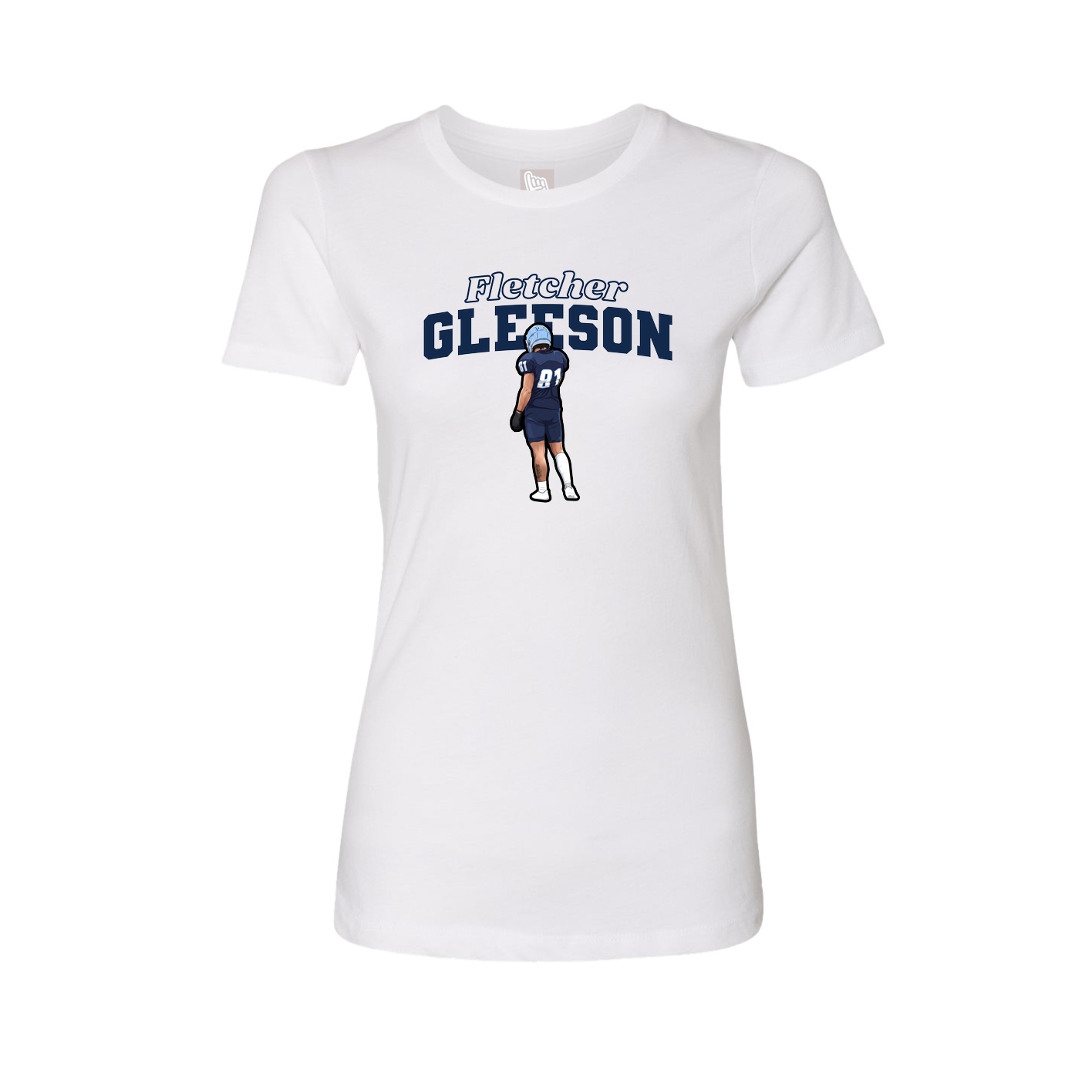Fitted Women's Tee — Name Arch in White