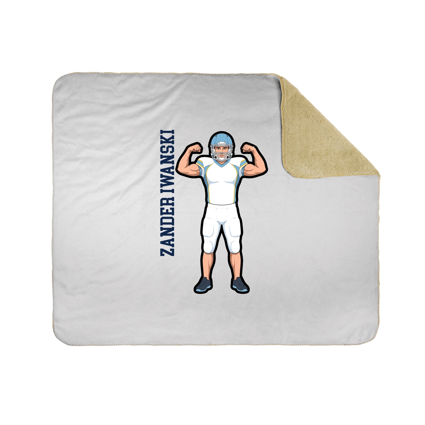 Throw Blanket — Name Vertical in White