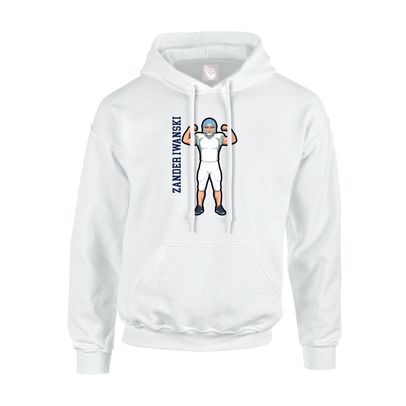 Hoodie — Name Vertical in White