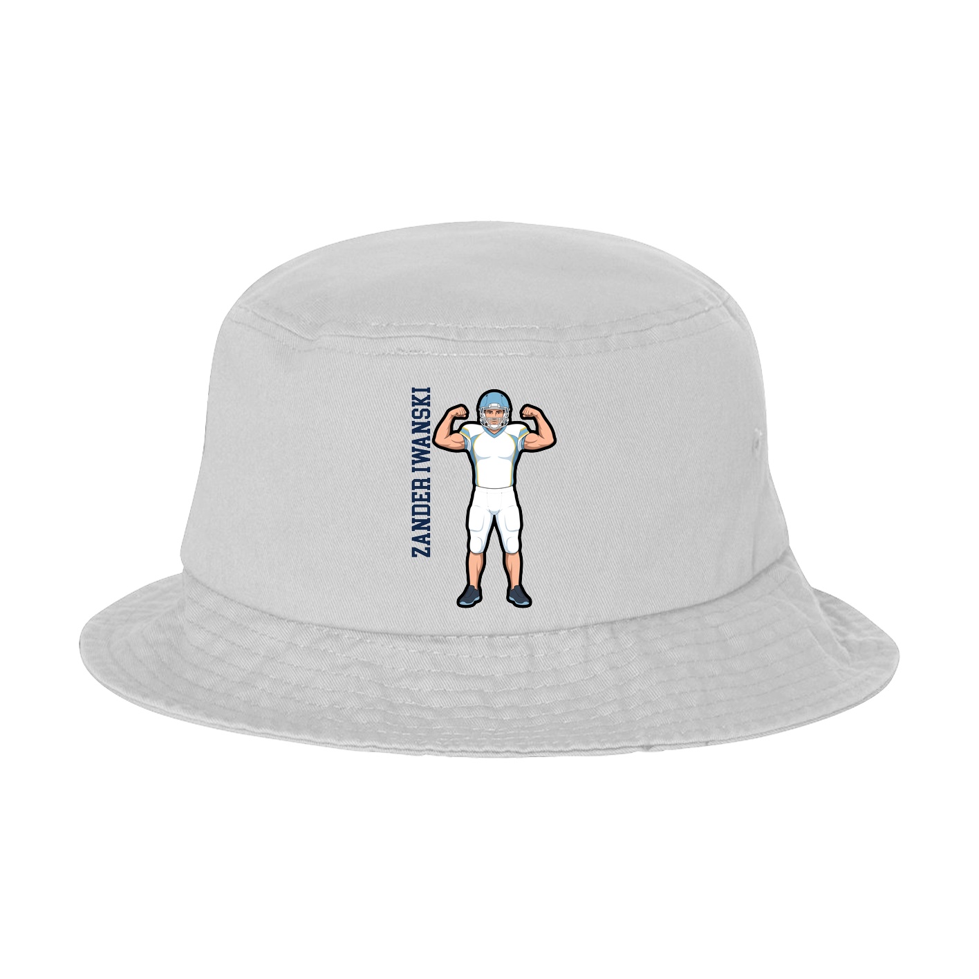 Bucket Cap — Name Vertical in White