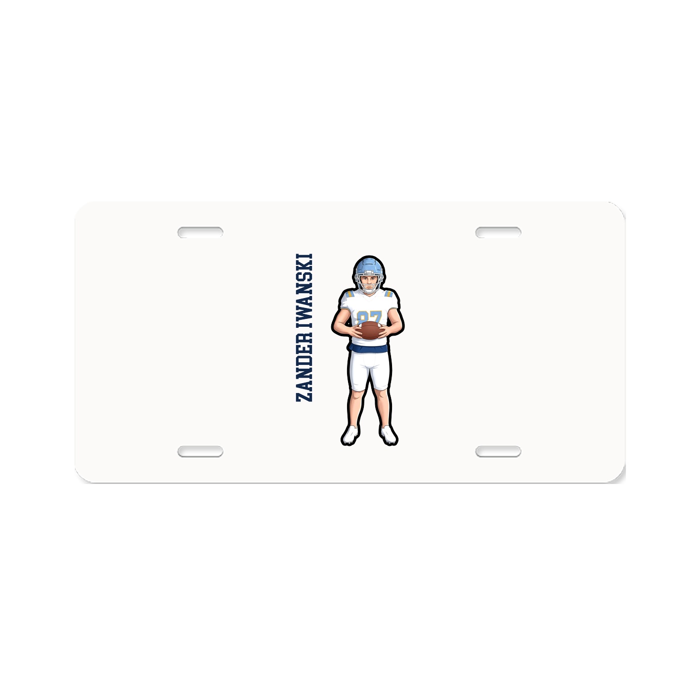 License Plate — Name Vertical in Classic