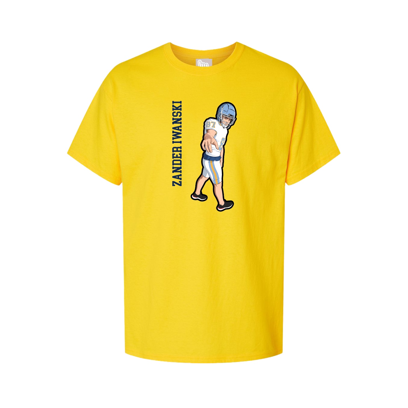 Youth Tee — Name Vertical in Gold