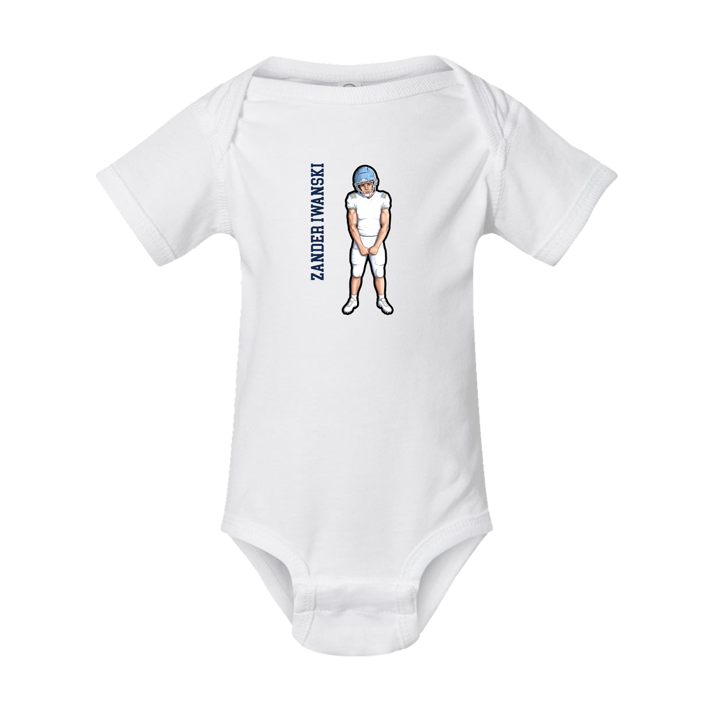 Baby Onesie — Name Vertical in White