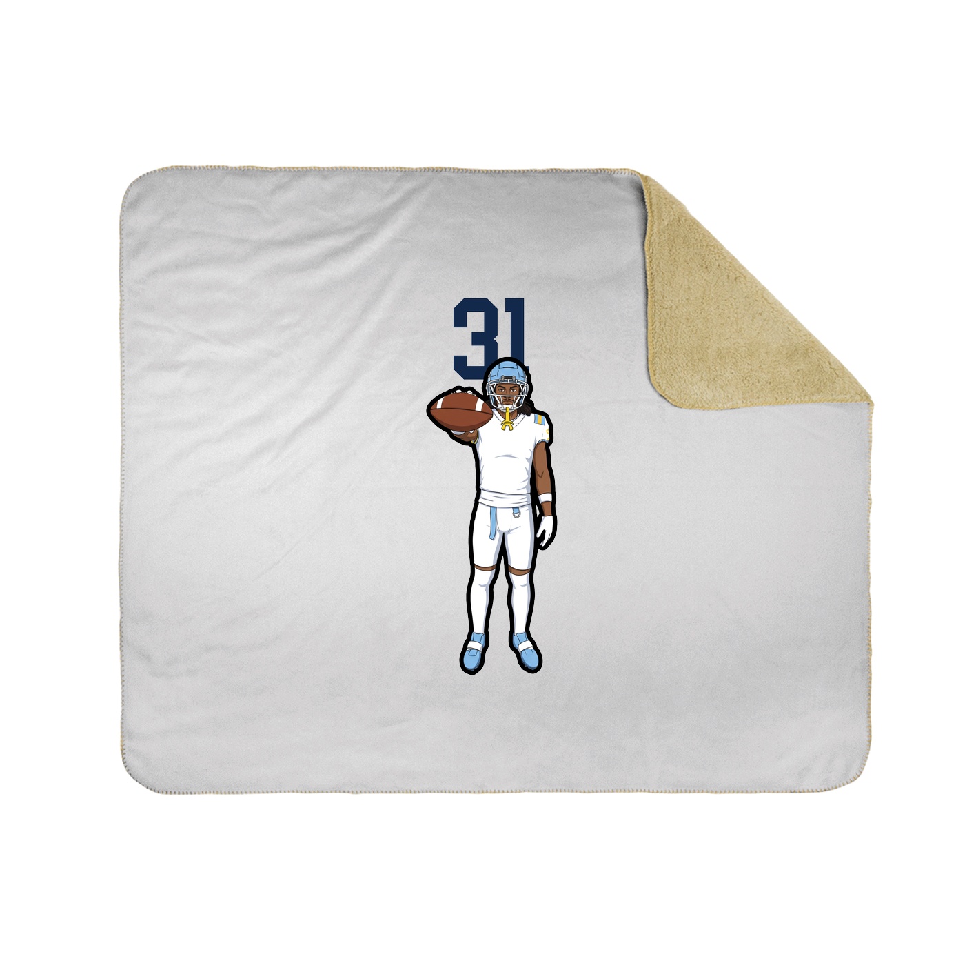 Throw Blanket — Number Top in White