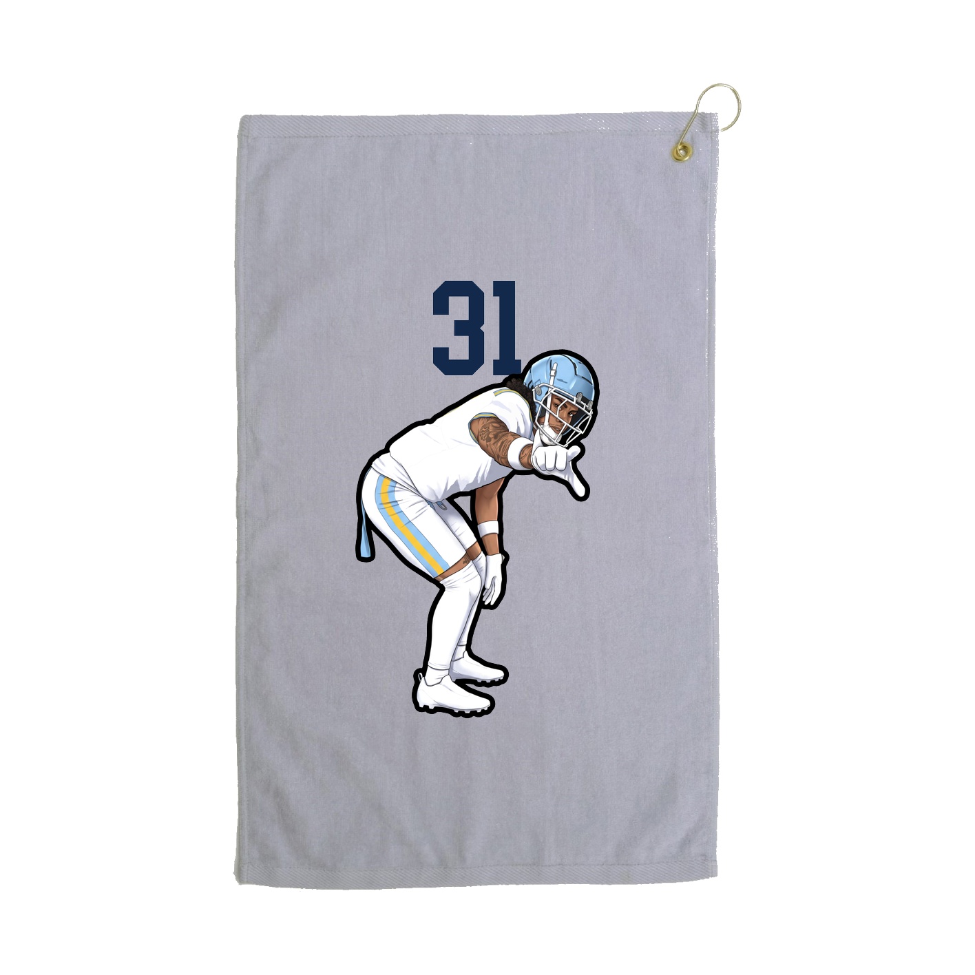 Golf Towel — Number Top in Grey