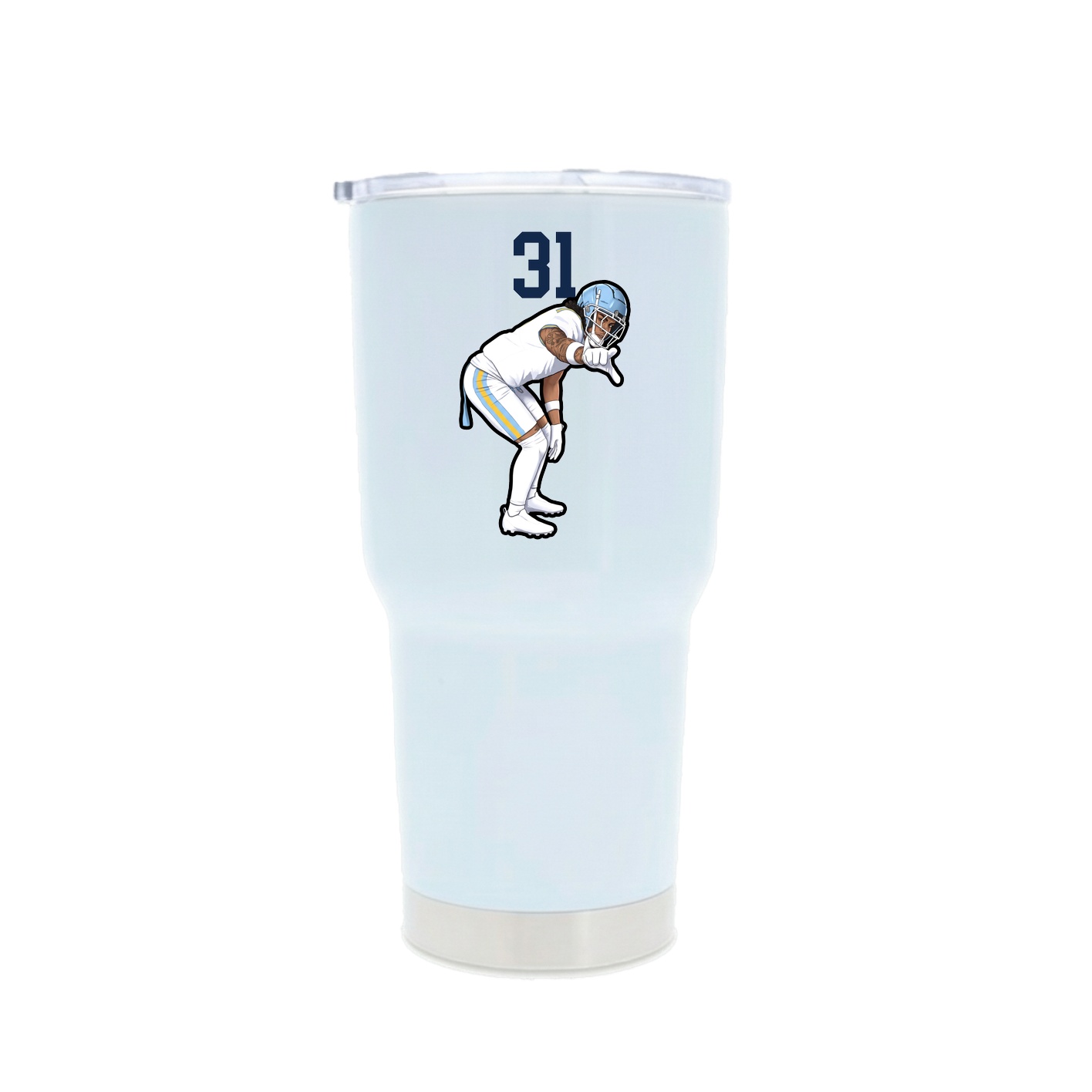 30oz Stainless Steel Tumbler — Number Top in White