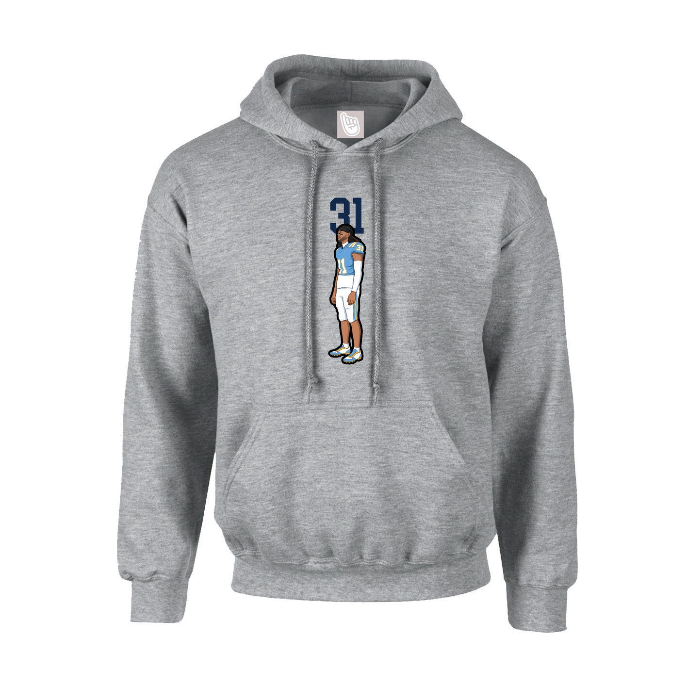 Youth Hoodie — Number Top in Grey