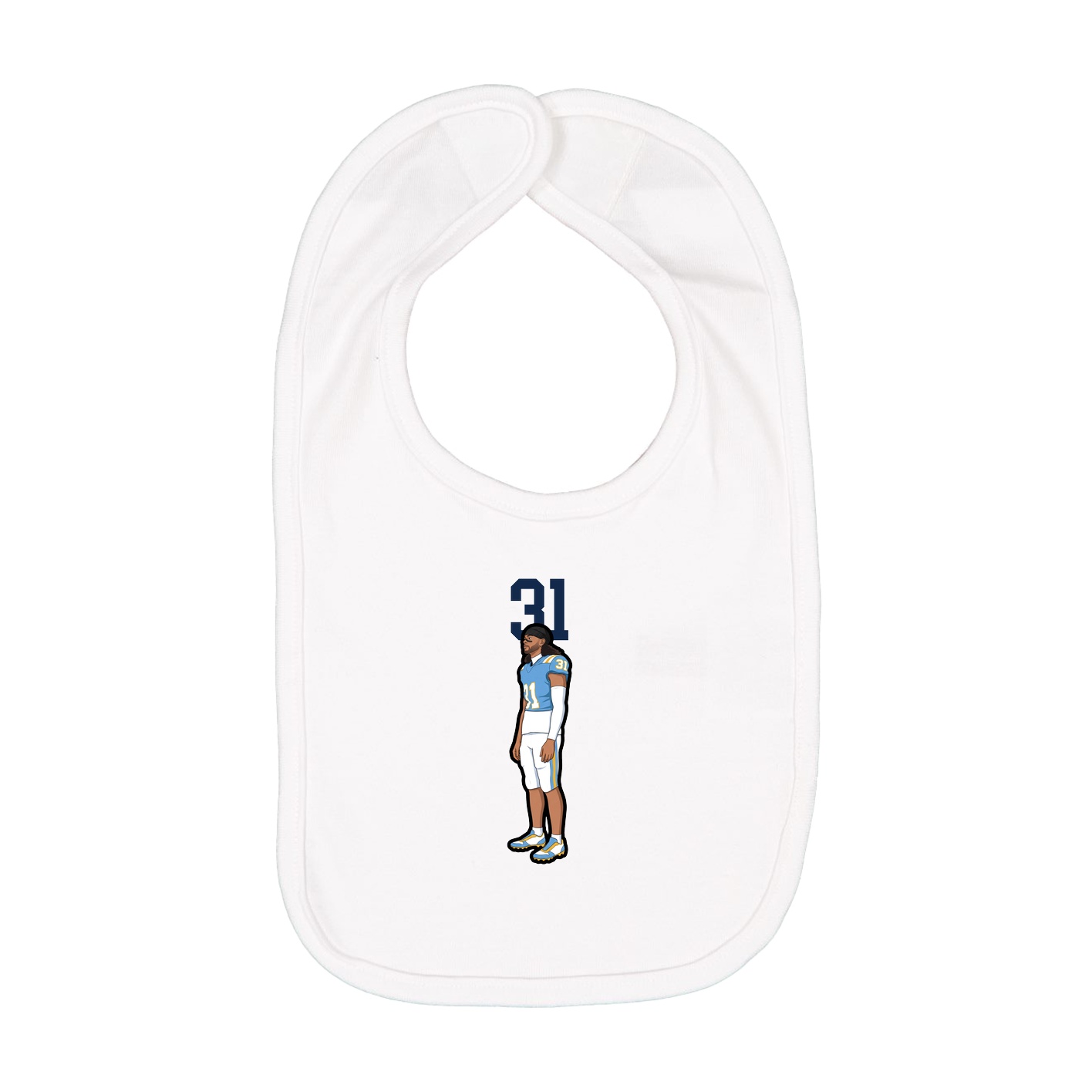 Infant Bib — Number Top in White