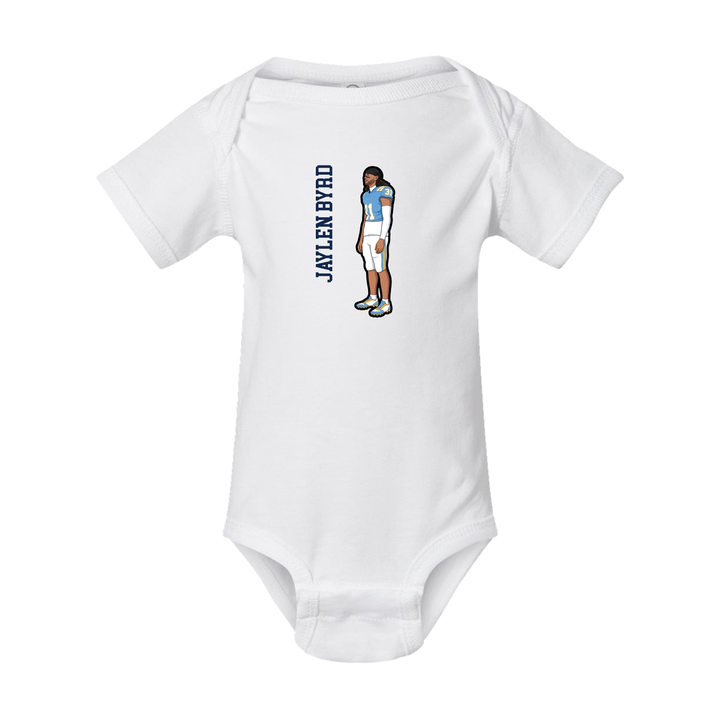 Baby Onesie — Name Vertical in White