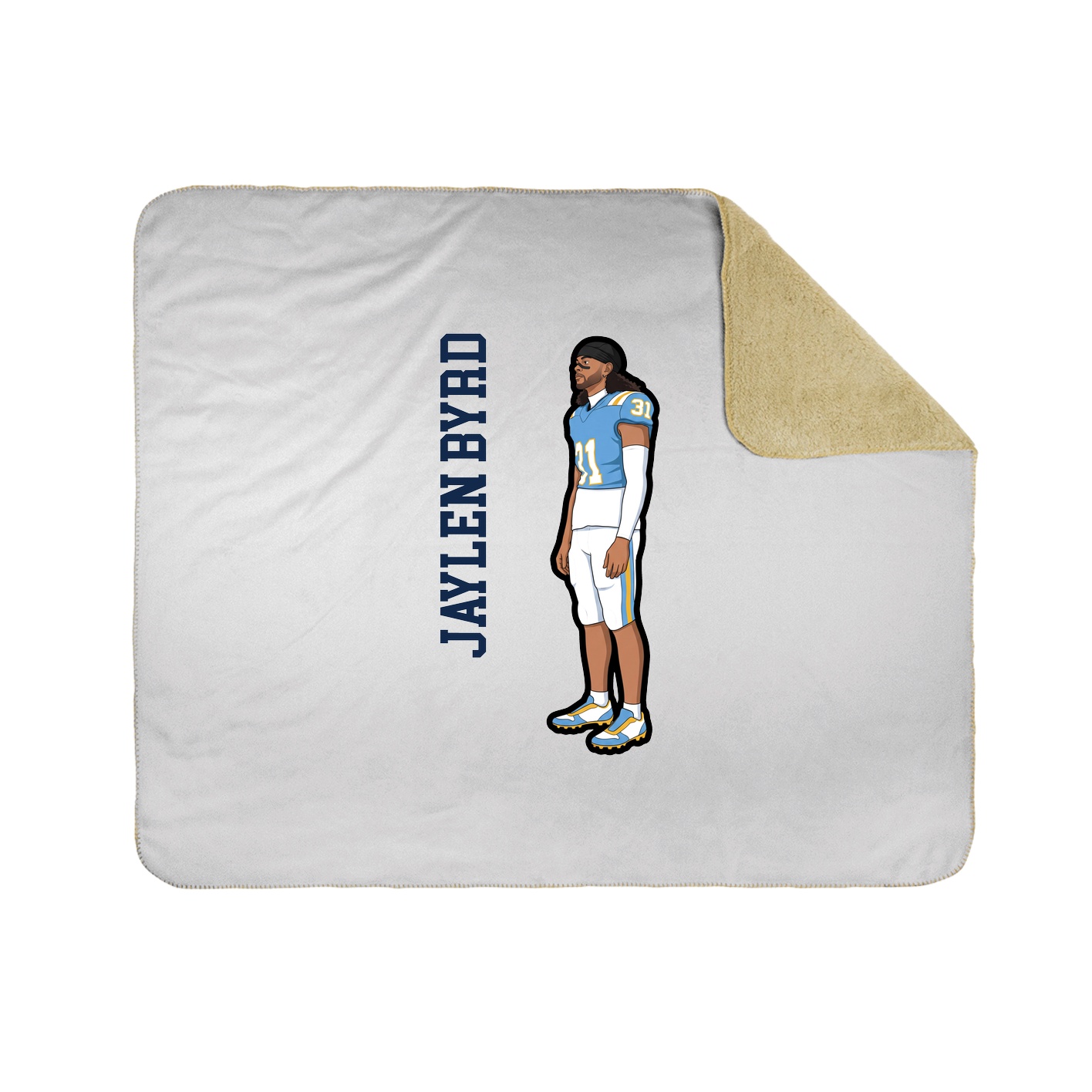 Throw Blanket — Name Vertical in White