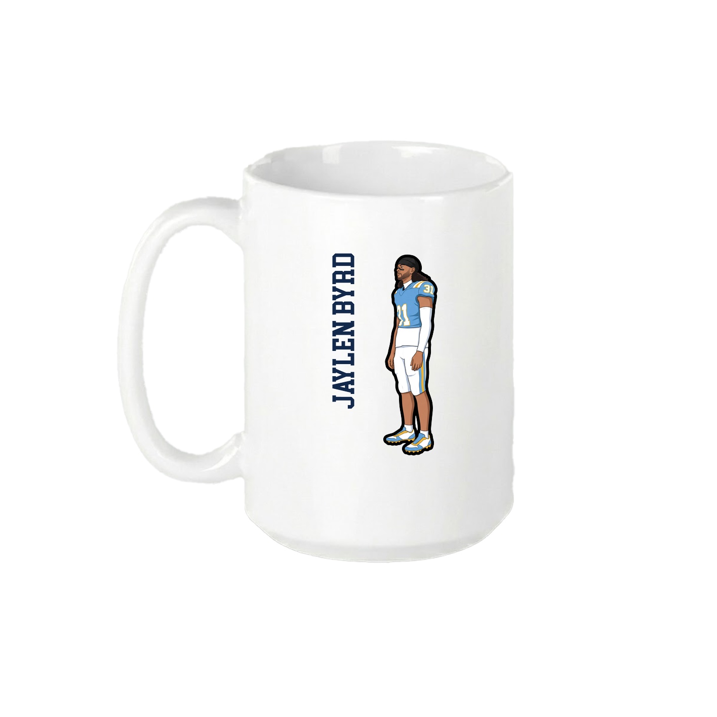 15oz Coffee Mug — Name Vertical in White