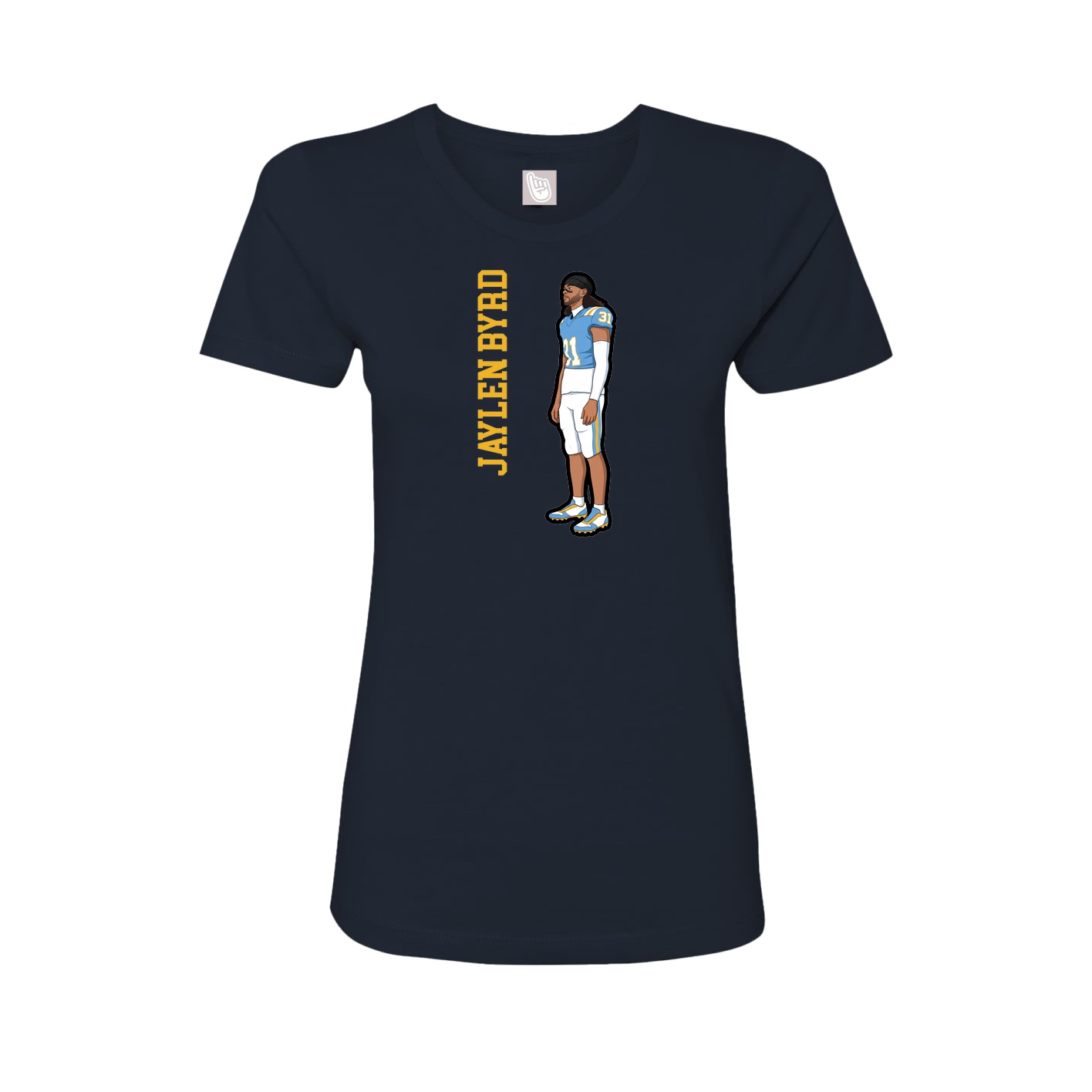 Fitted Women's Tee — Name Vertical in Navy