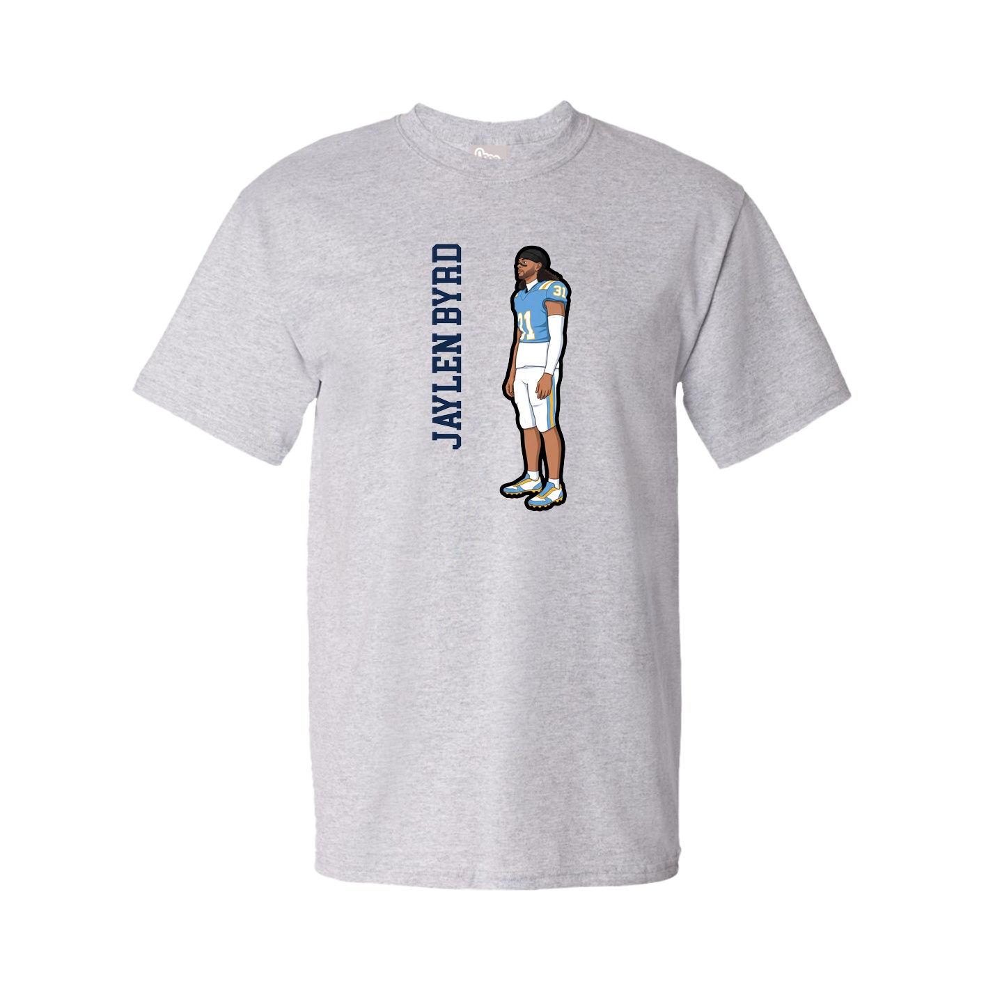 Youth Tee — Name Vertical in Grey