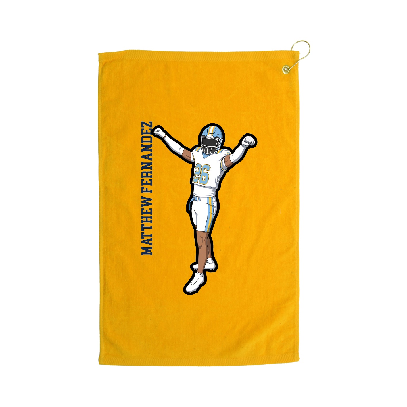 Golf Towel — Name Vertical in Gold