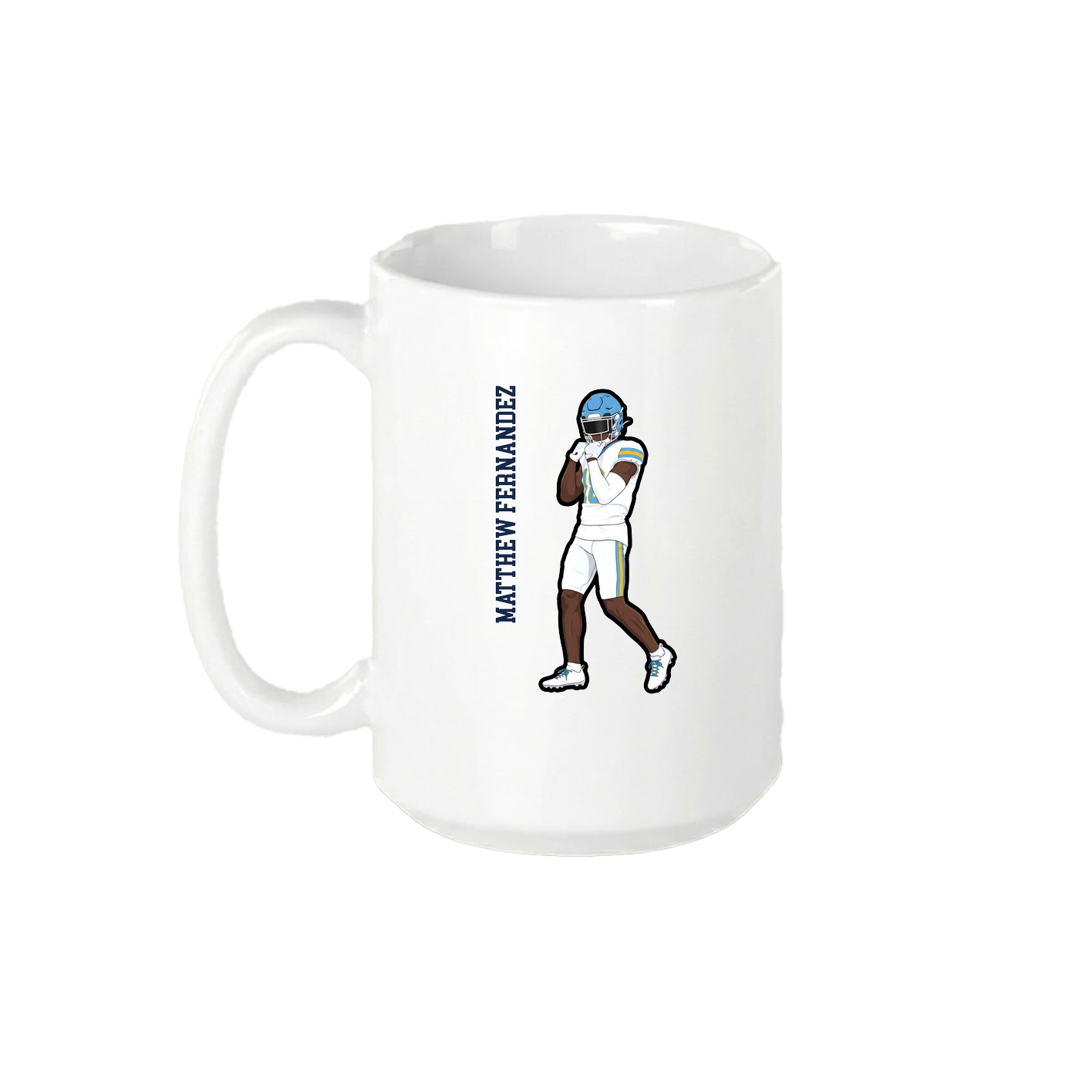 15oz Coffee Mug — Name Vertical in White