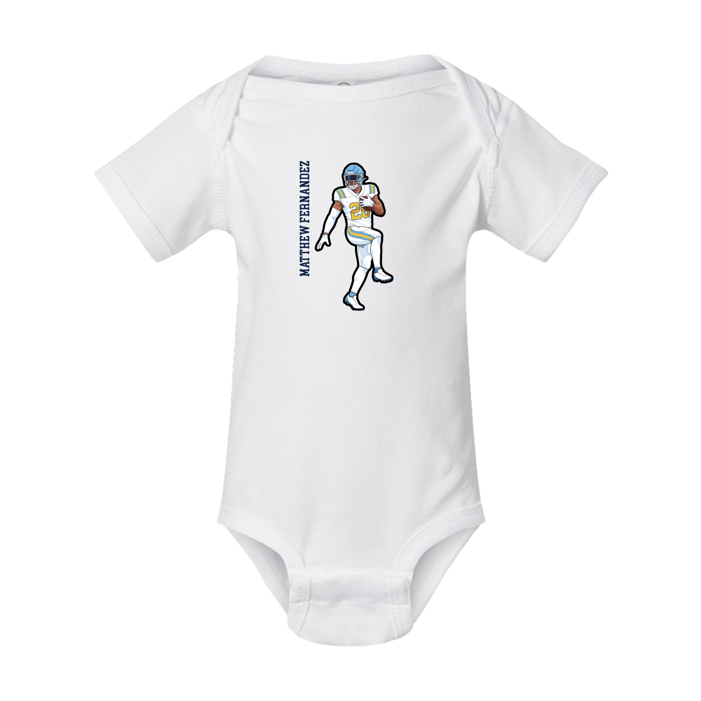 Baby Onesie — Name Vertical in White