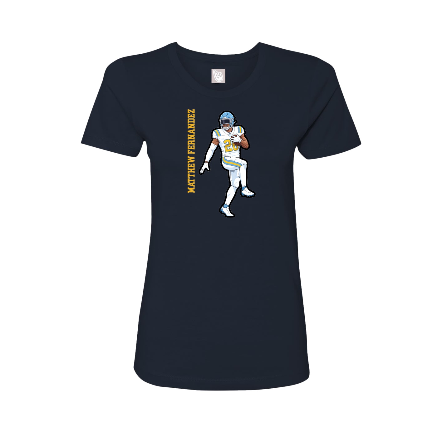 Fitted Women's Tee — Name Vertical in Navy