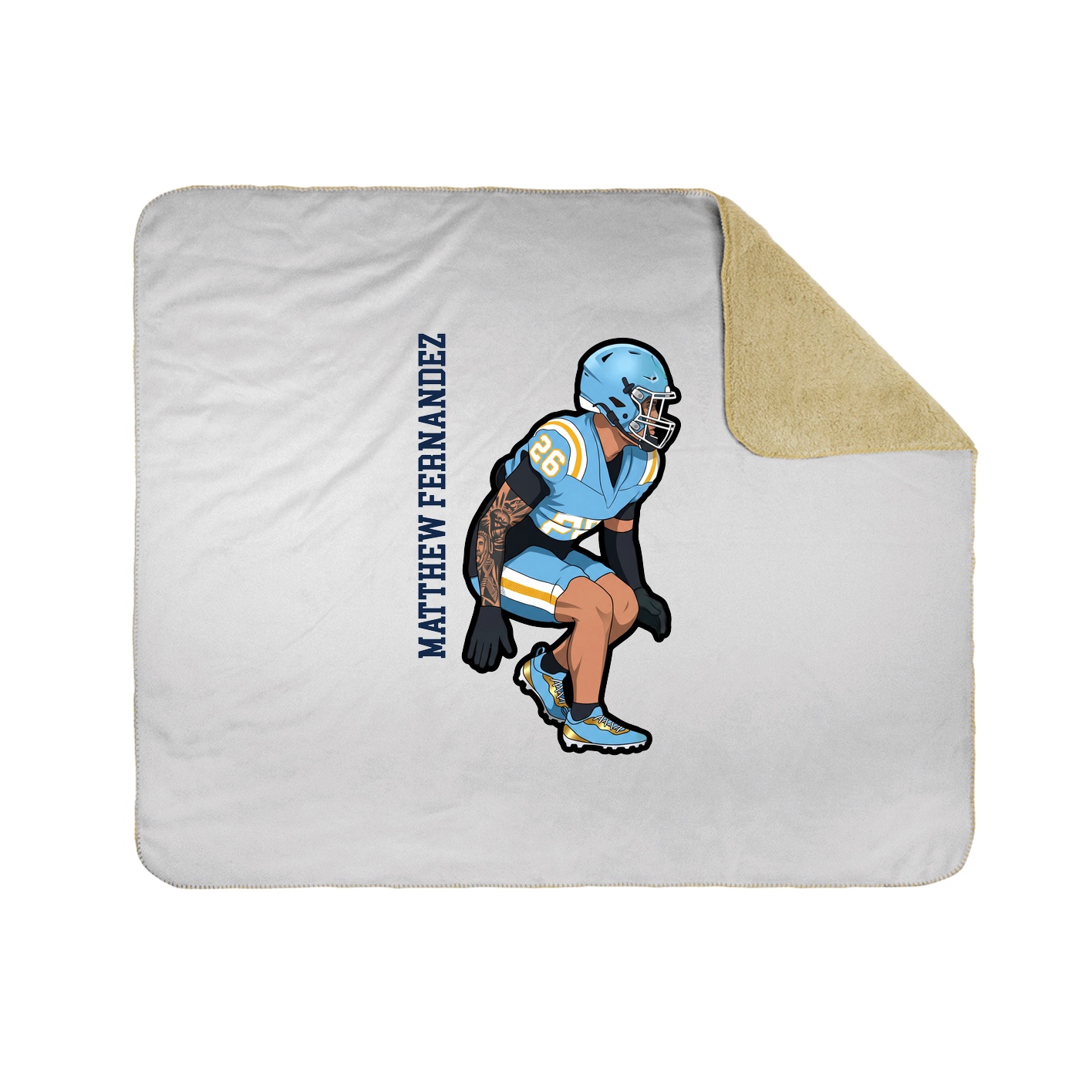 Throw Blanket — Name Vertical in White