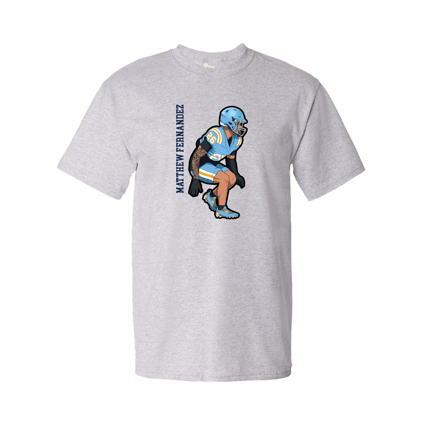 Tee — Name Vertical in Grey