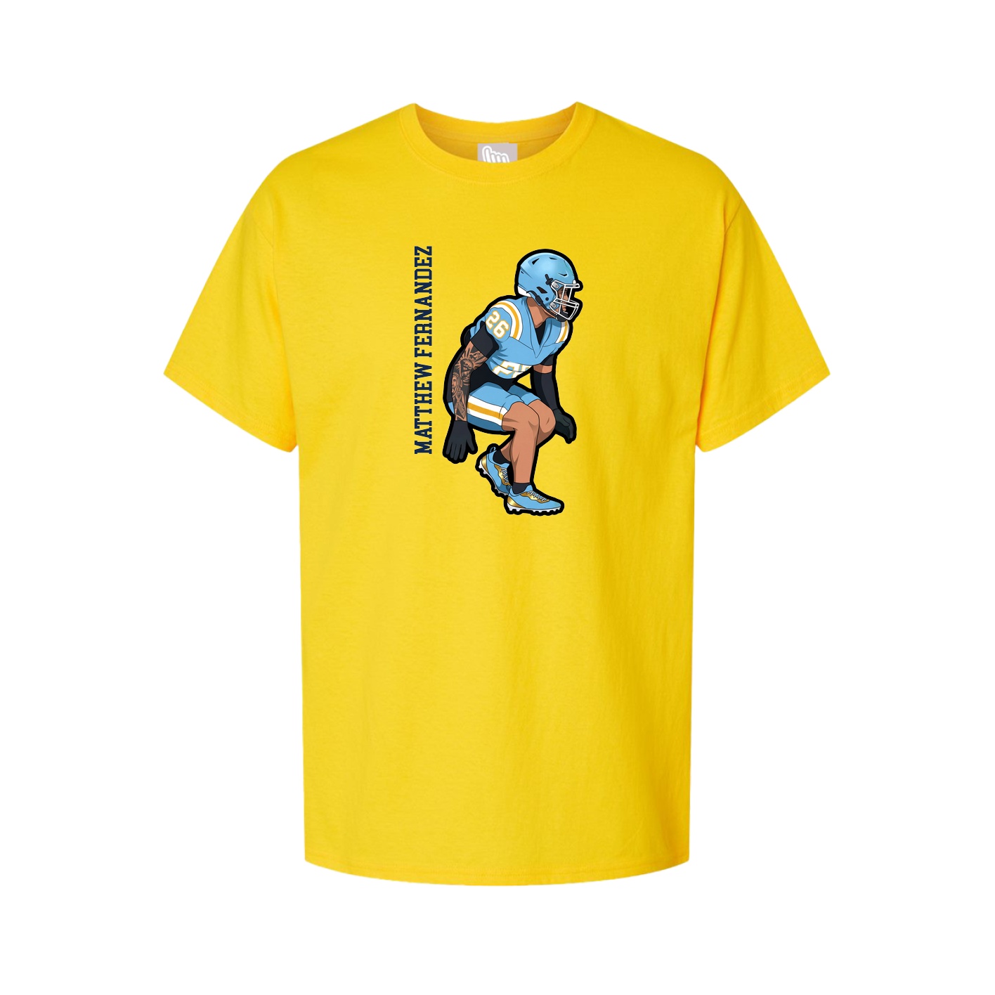 Youth Tee — Name Vertical in Gold