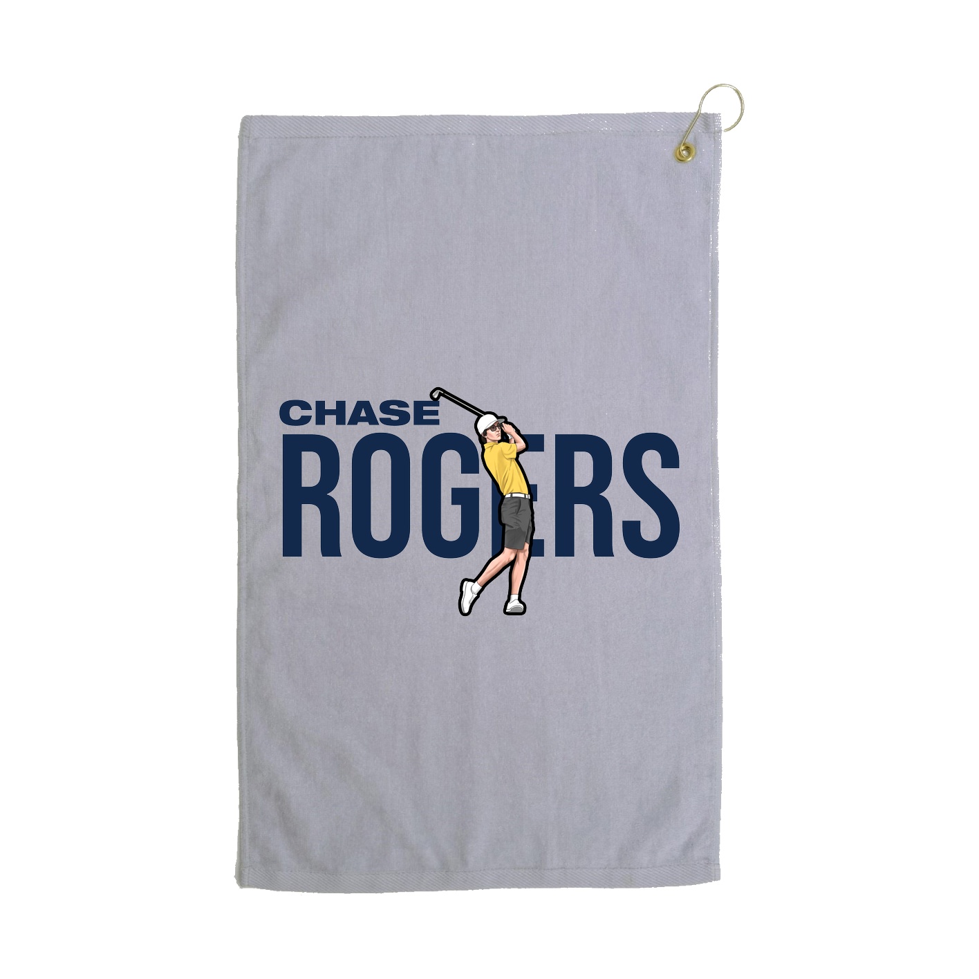 Golf Towel — Player Name in Grey