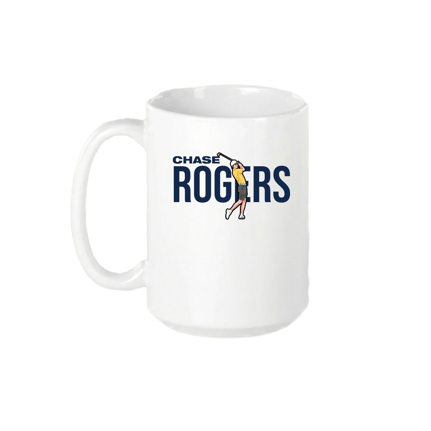 15oz Coffee Mug — Player Name in White