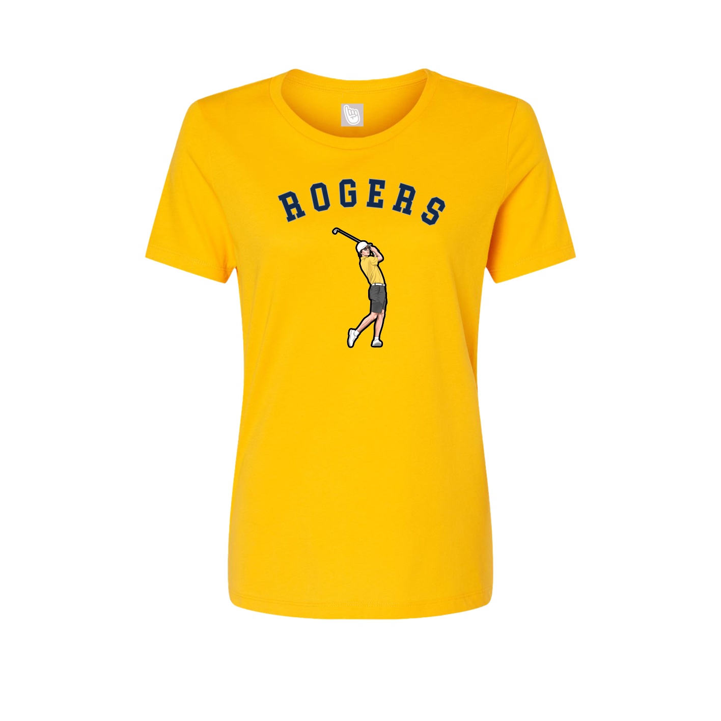 Fitted Women's Tee — Shirsey Arch in Gold