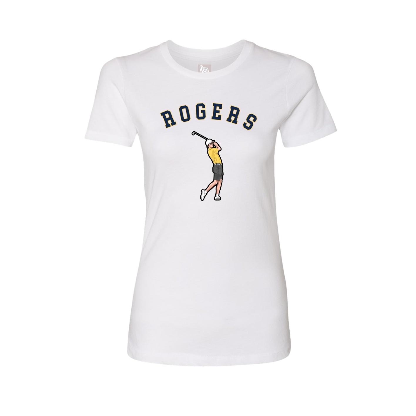 Fitted Women's Tee — Shirsey Arch in White