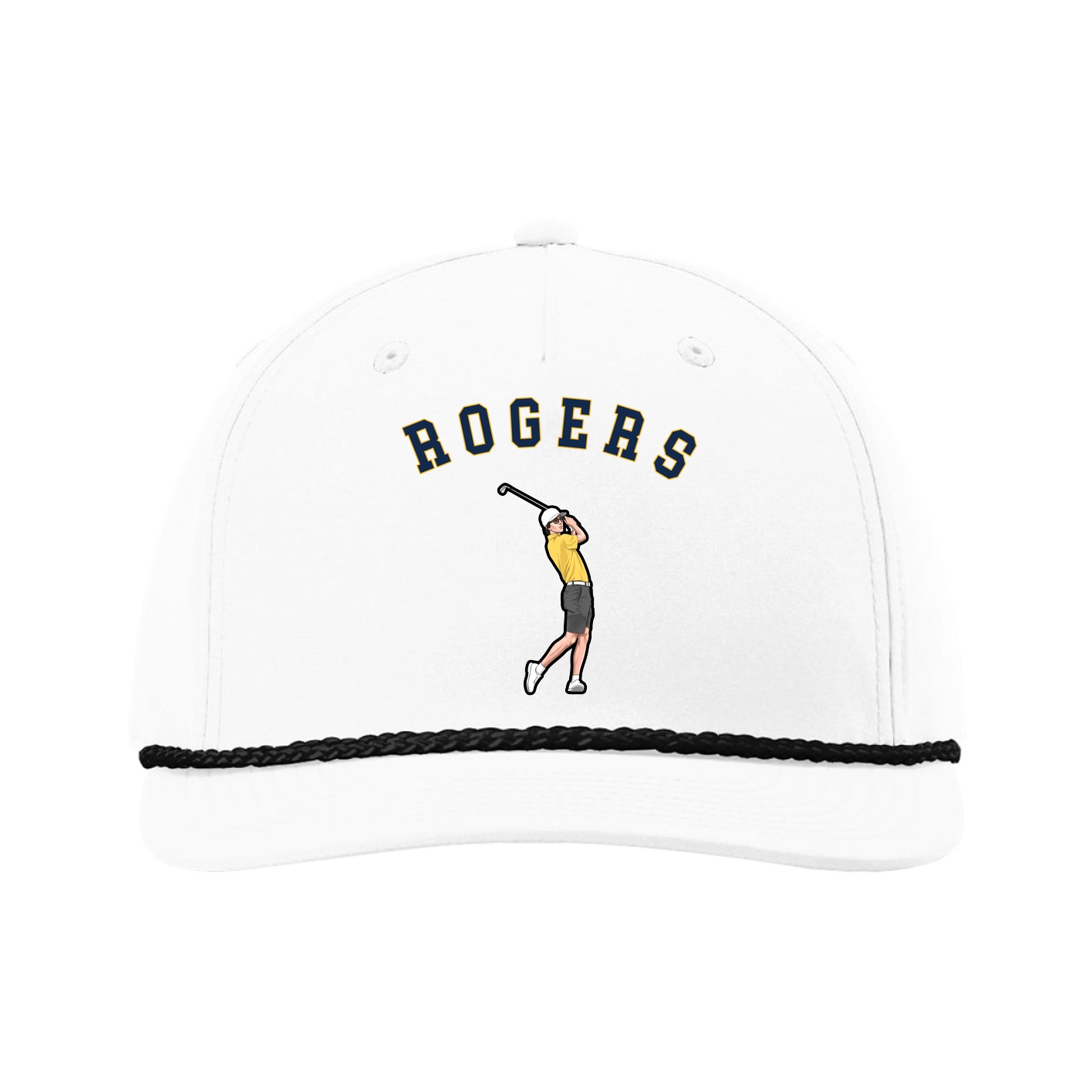 Five-Panel Classic Rope Cap — Shirsey Arch in White