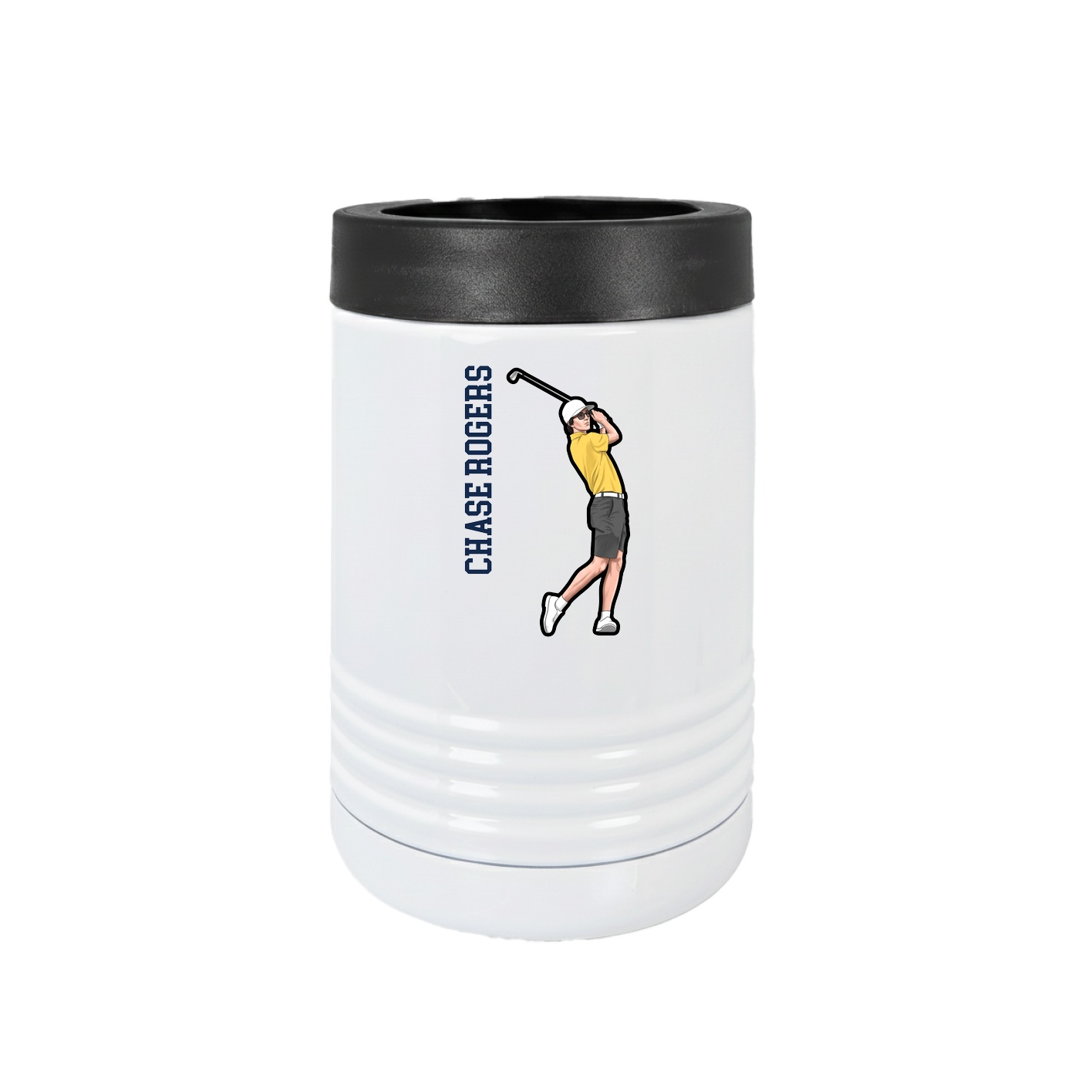 Beverage Holder — Name Vertical in White
