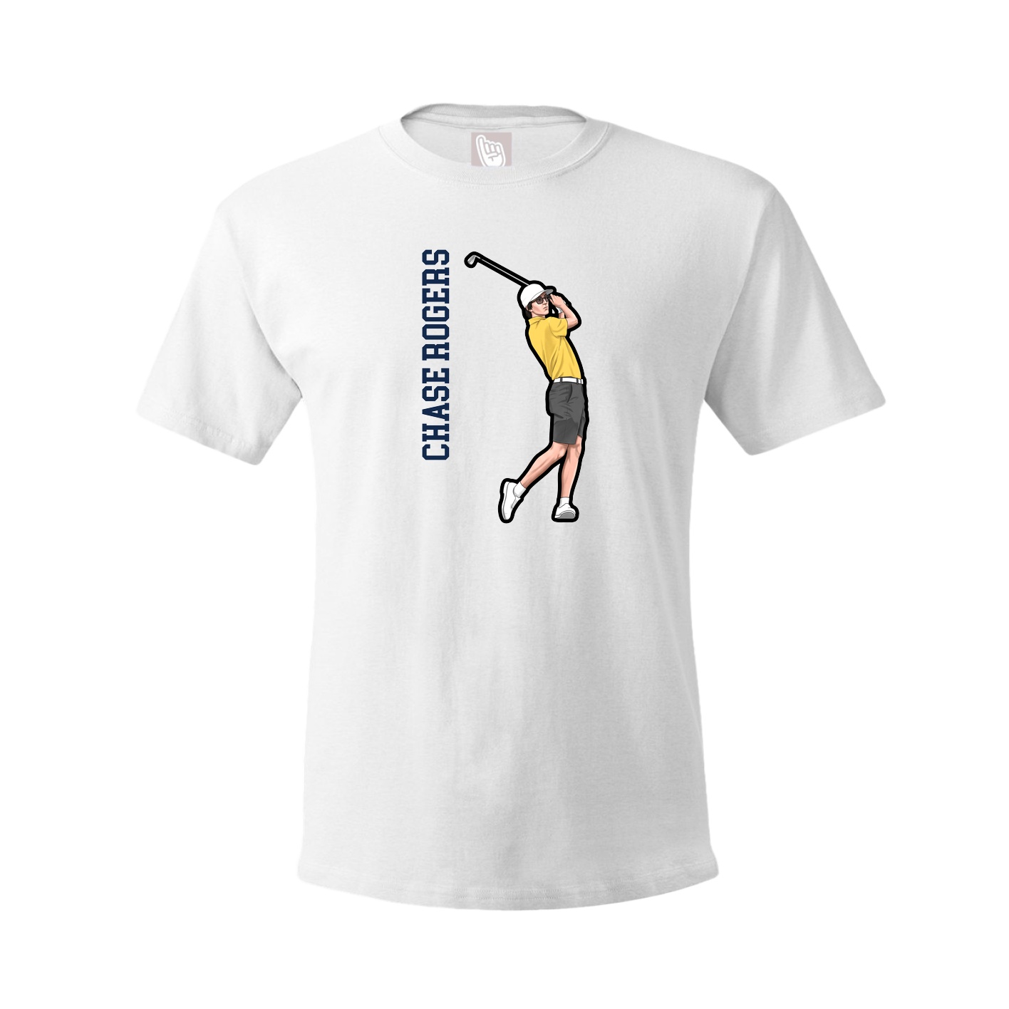 Tee — Name Vertical in White