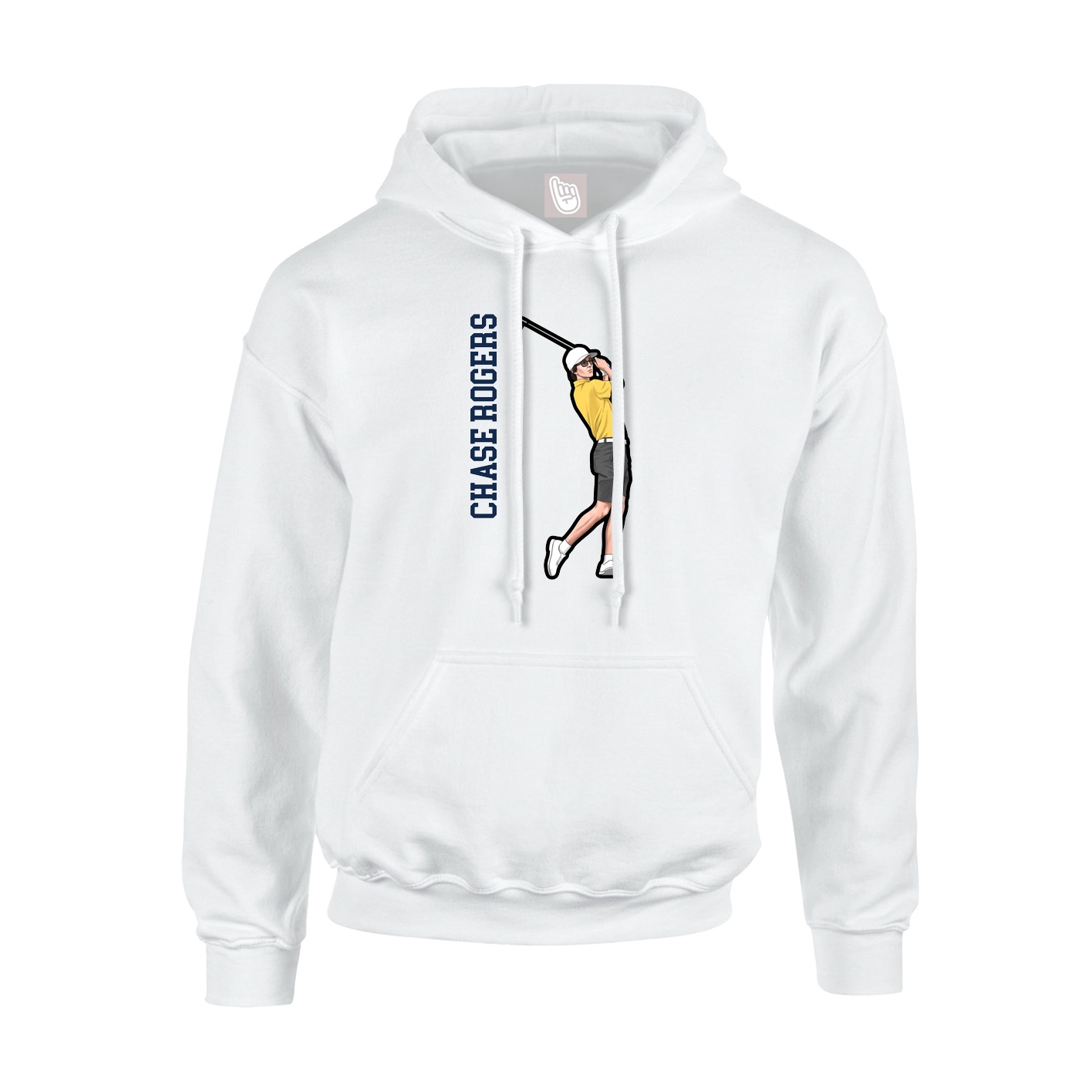Hoodie — Name Vertical in White