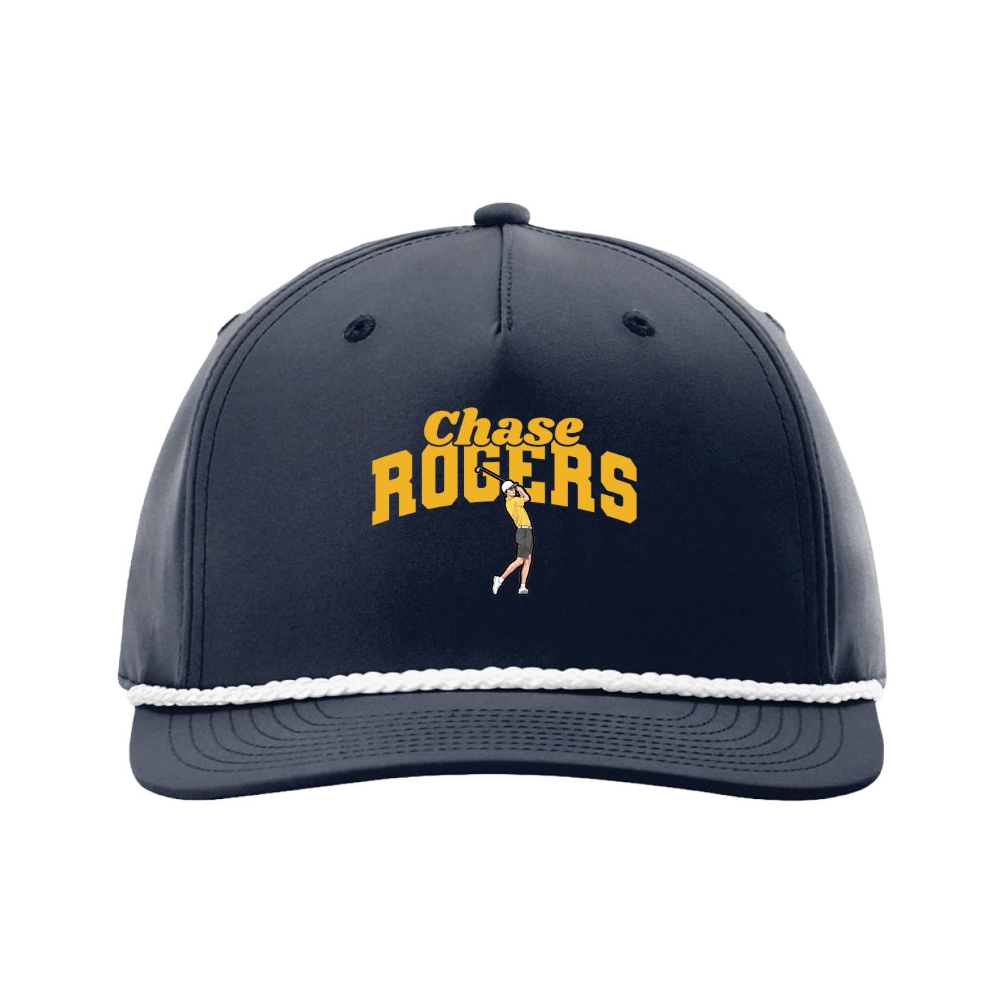 Five-Panel Classic Rope Cap — Signature Arch in Navy
