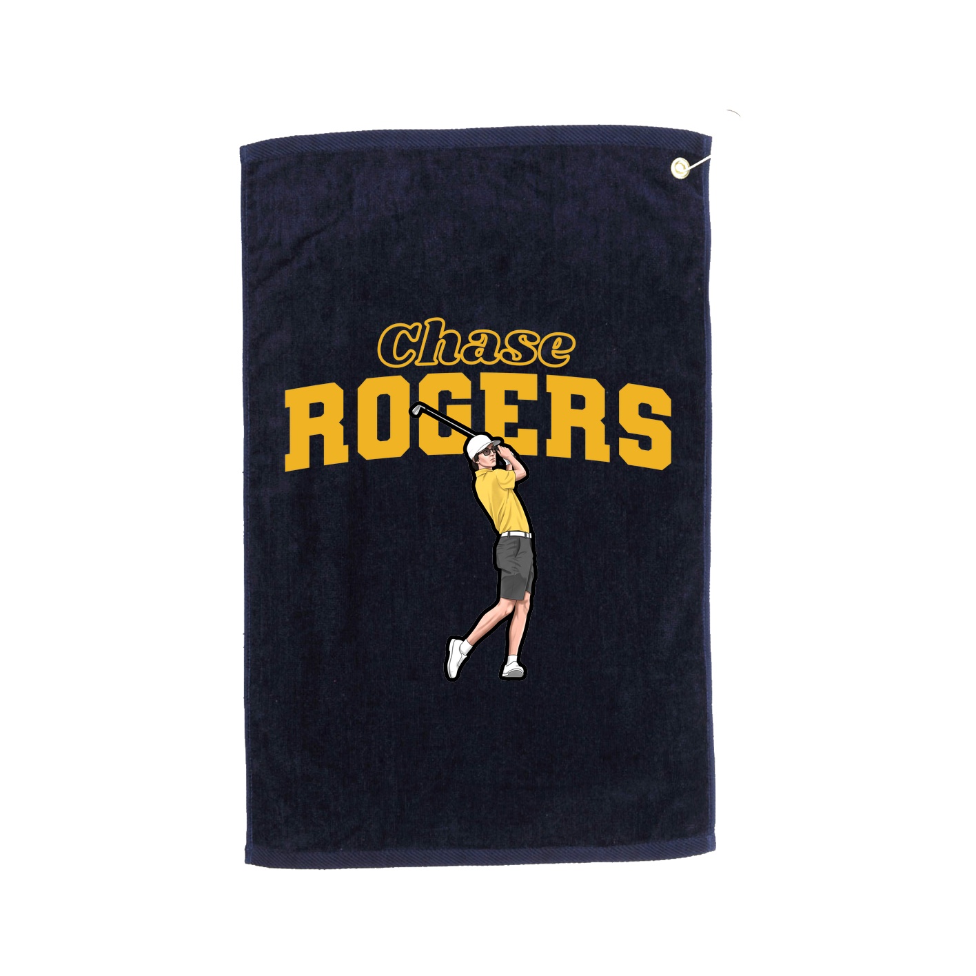 Golf Towel — Name Arch in Navy