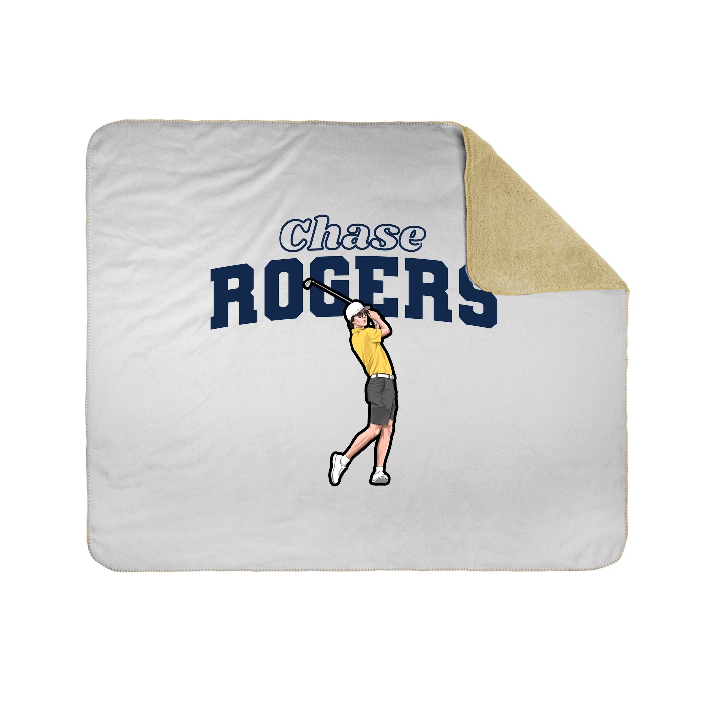 Throw Blanket — Name Arch in White