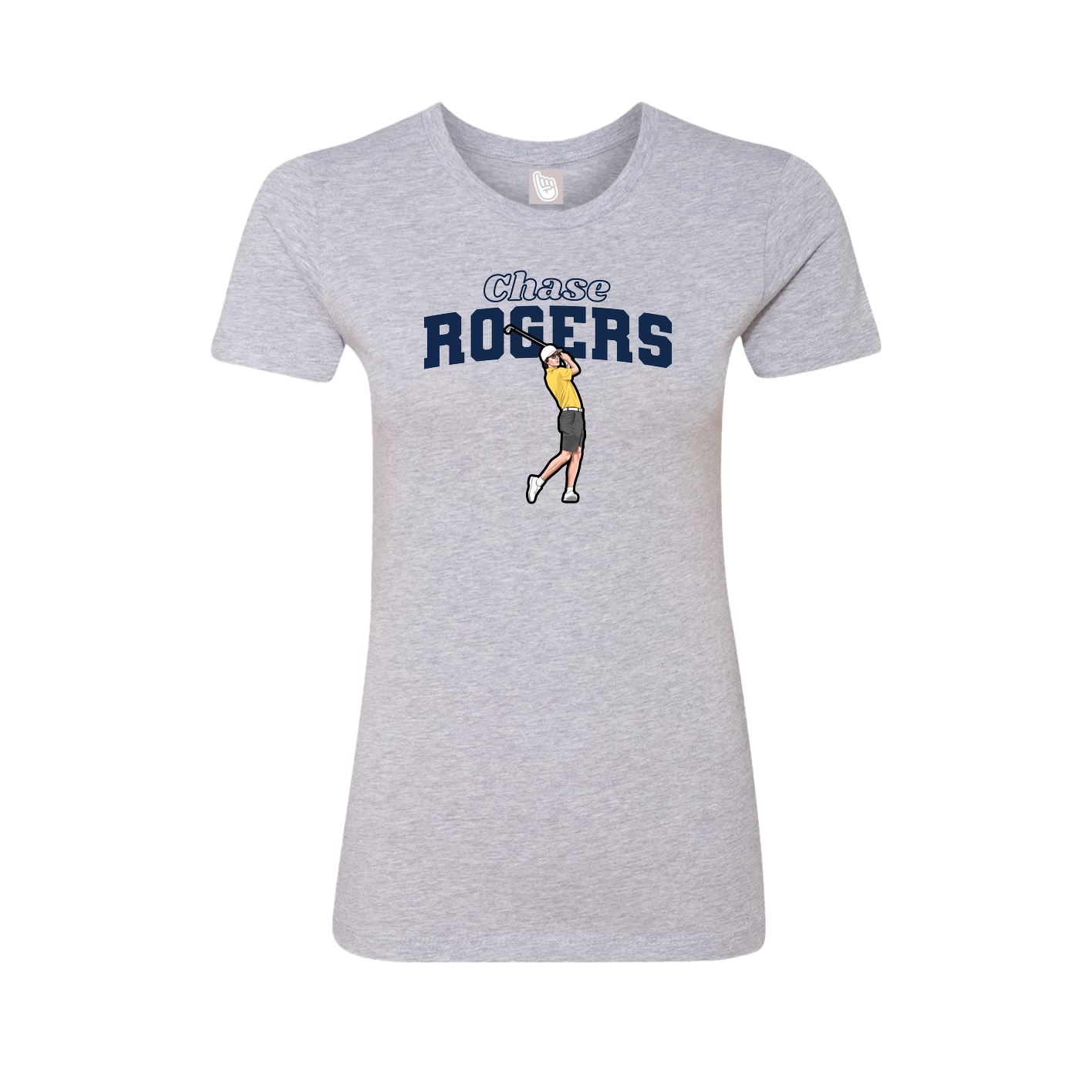 Fitted Women's Tee — Name Arch in Grey