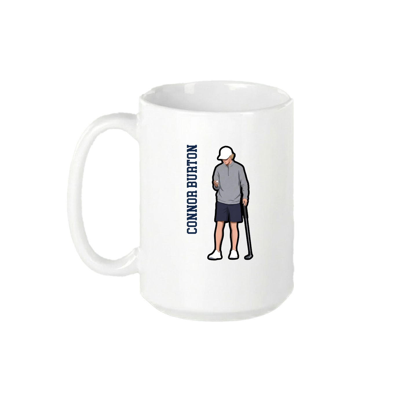 15oz Coffee Mug — Name Vertical in White