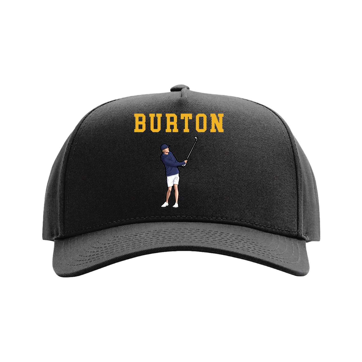 Full Fabric Five-Panel Champ Cap — Shirsey in Black