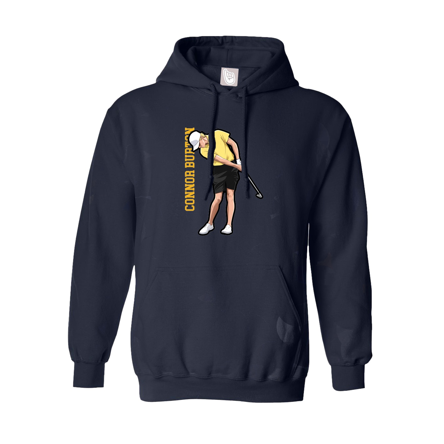 Hoodie — Name Vertical in Navy