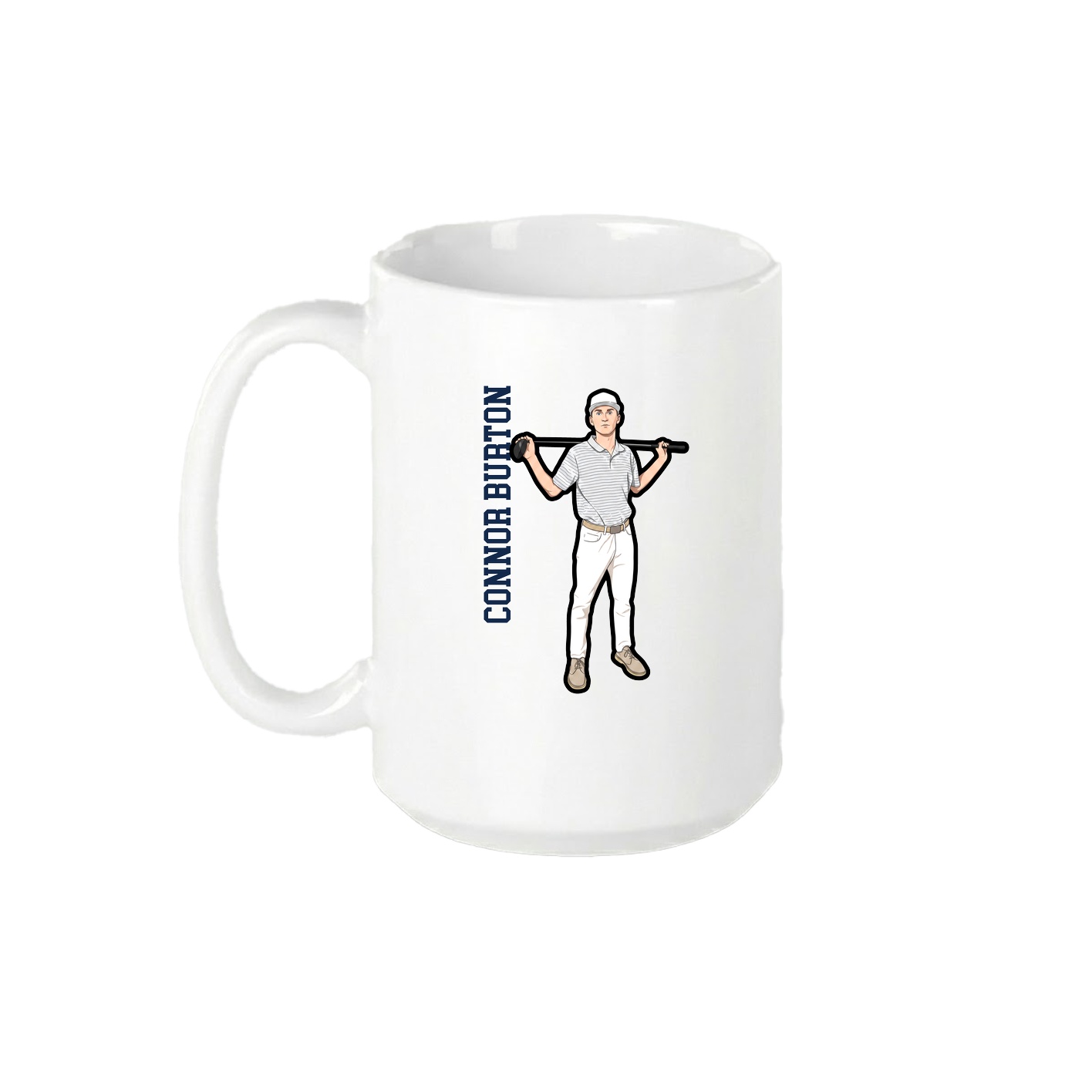 15oz Coffee Mug — Name Vertical in White