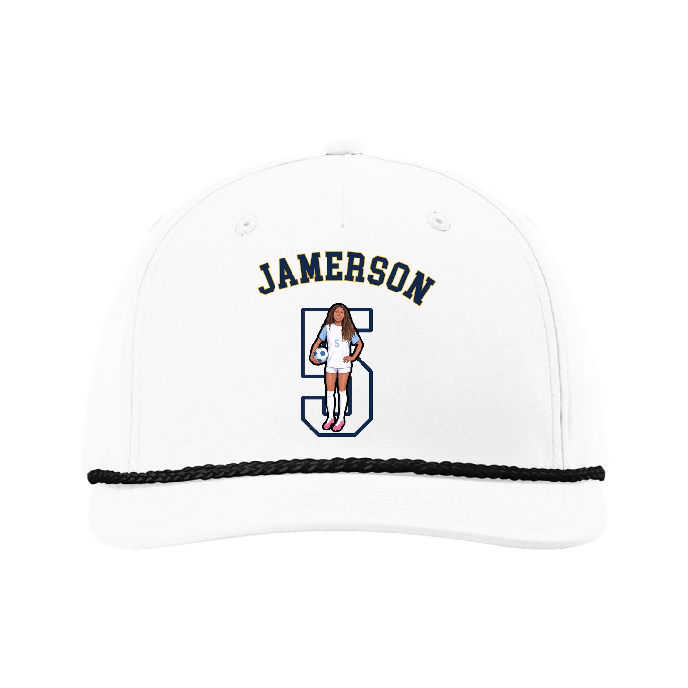 Five-Panel Classic Rope Cap — Shirsey Arch in White