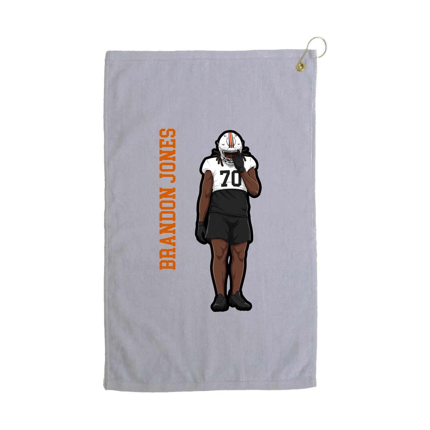 Golf Towel — Name Vertical in Grey