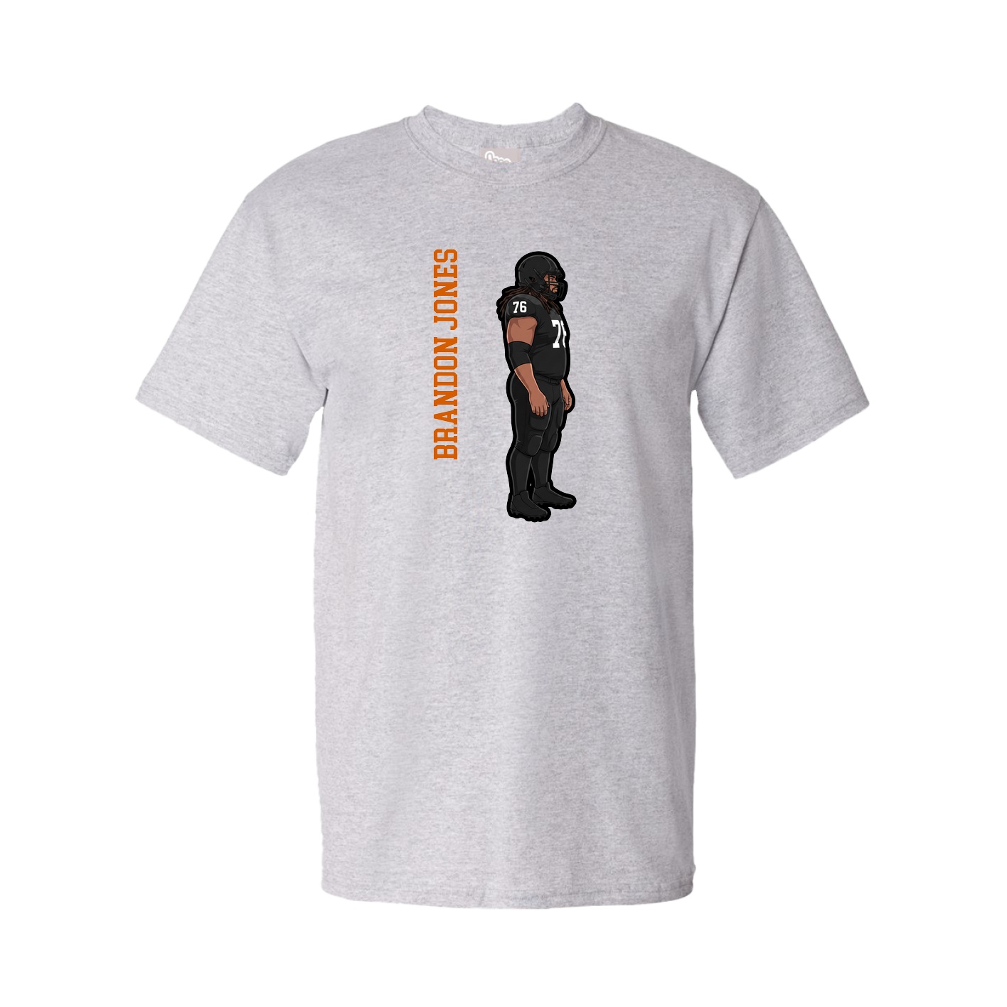 Youth Tee — Name Vertical in Grey
