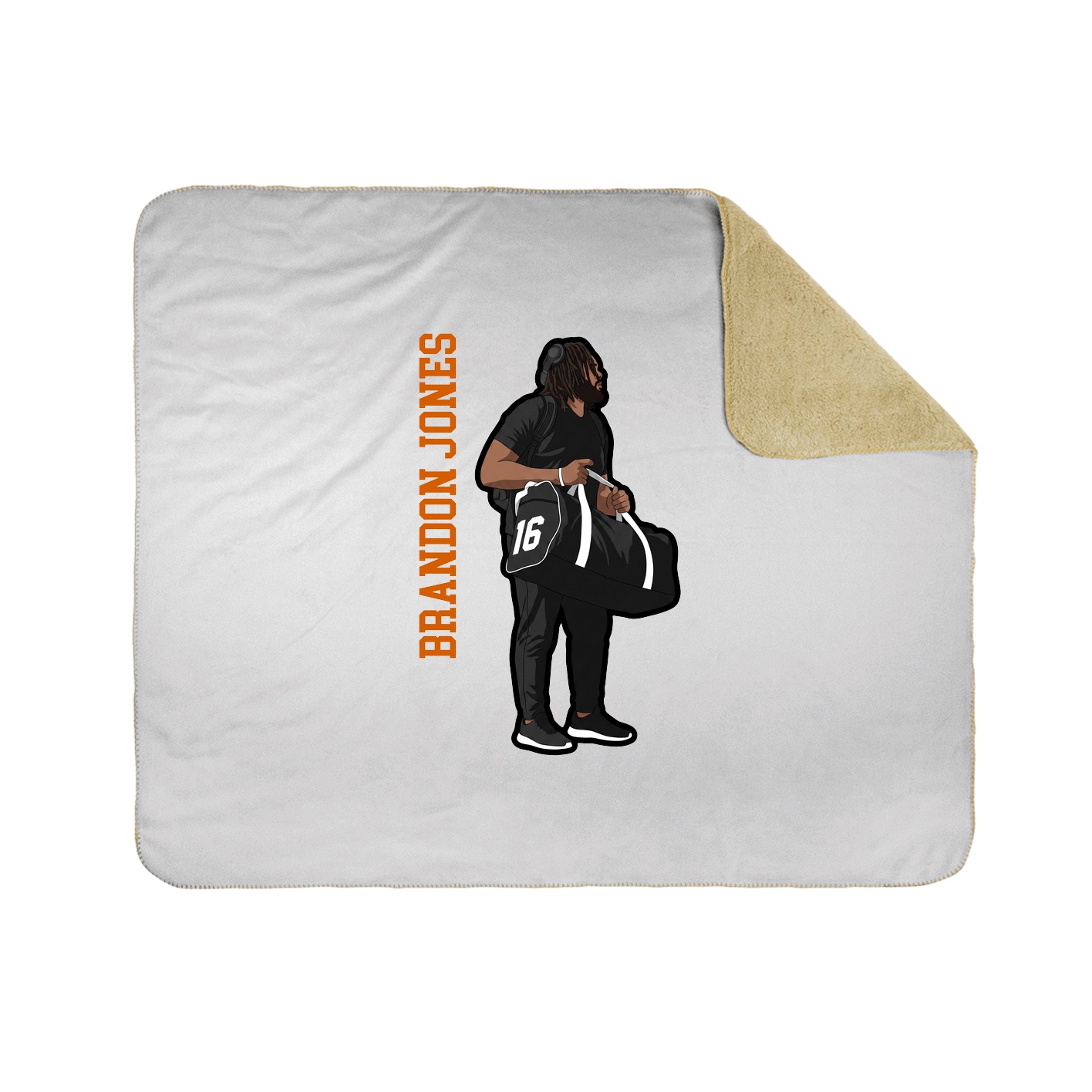 Throw Blanket — Name Vertical in White