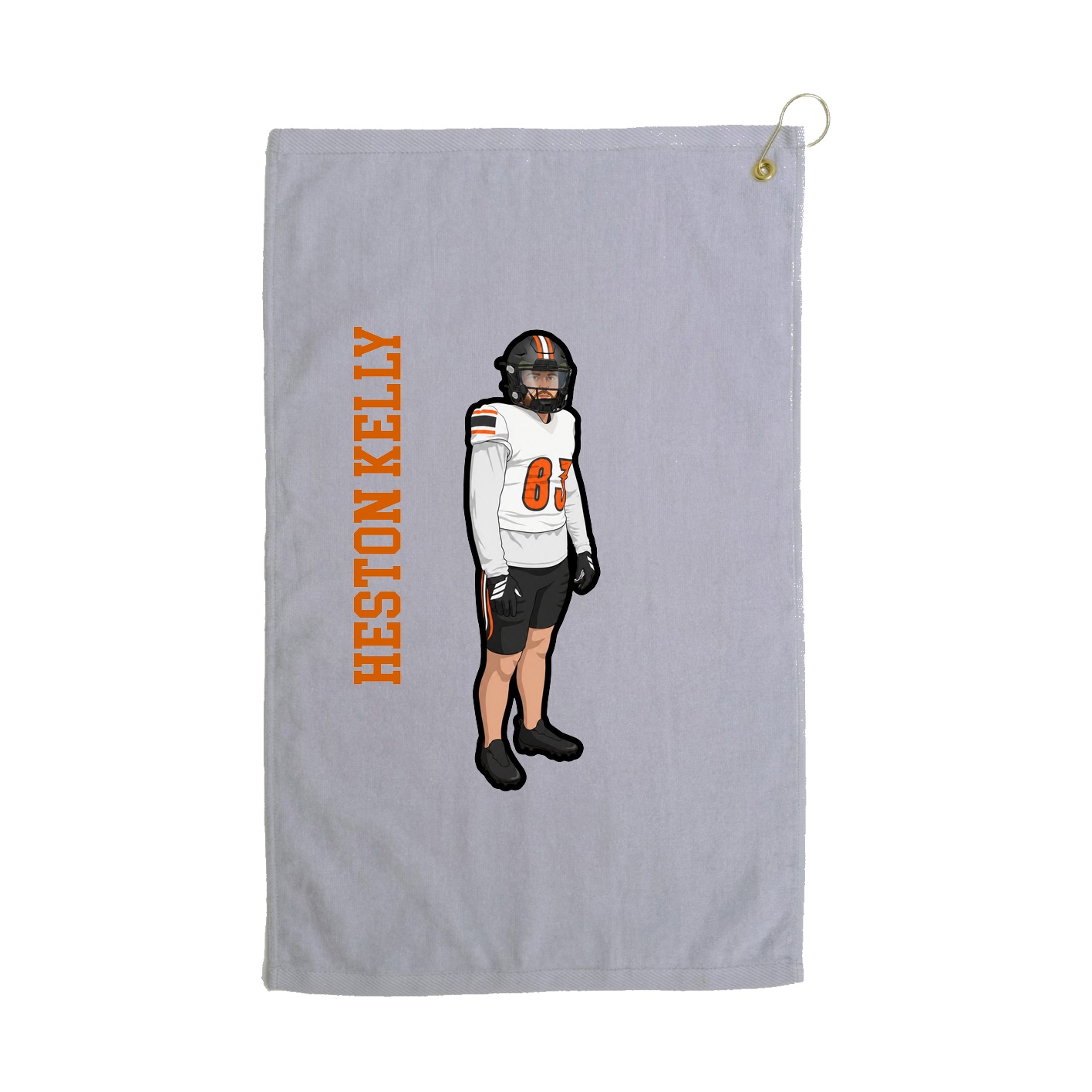 Golf Towel — Name Vertical in Grey