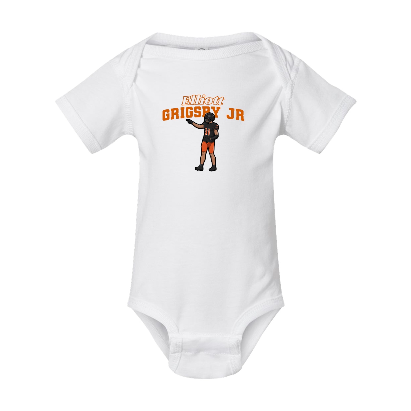 Baby Onesie — Name Arch in White