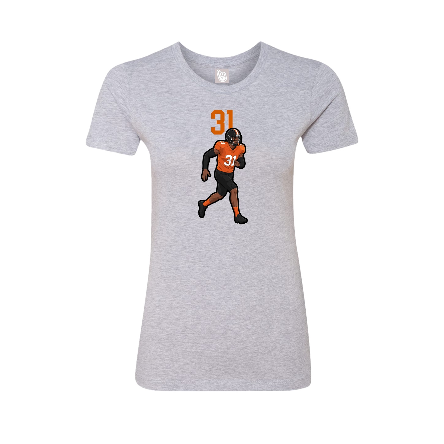 Fitted Women's Tee — Number Top in Grey