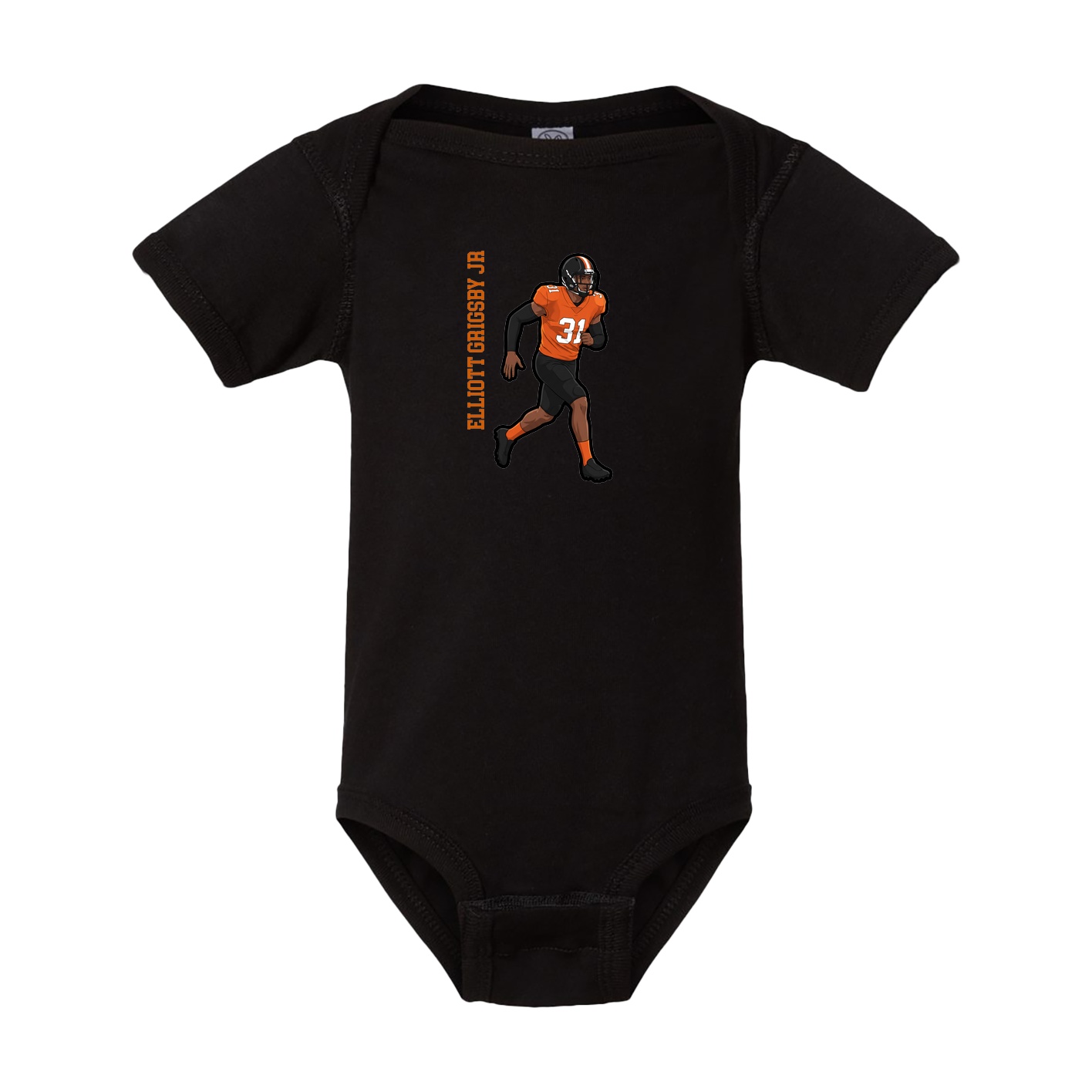 Baby Onesie — Name Vertical in Black