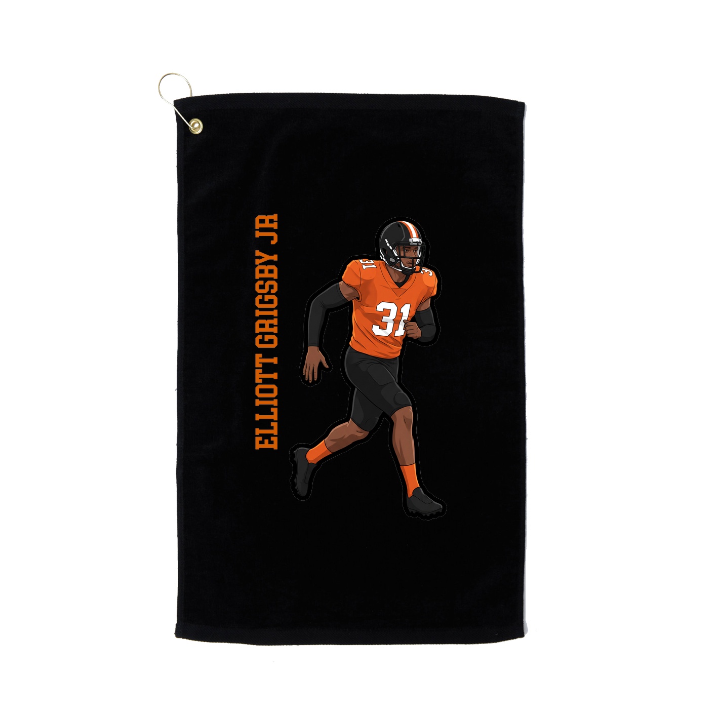 Golf Towel — Name Vertical in Black