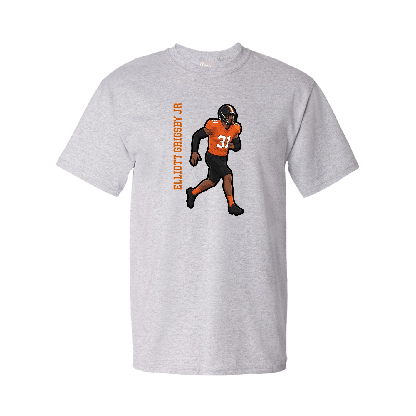 Tee — Name Vertical in Grey